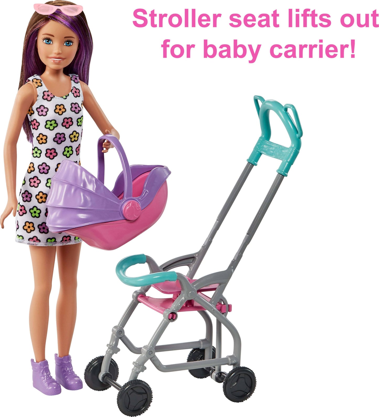 Barbie Skipper Babysitters, Inc. Playset with Skipper Babysitter Doll (Brunette), Stroller, Baby Doll & 5 Accessories, Toy for 3 Year Olds & Up