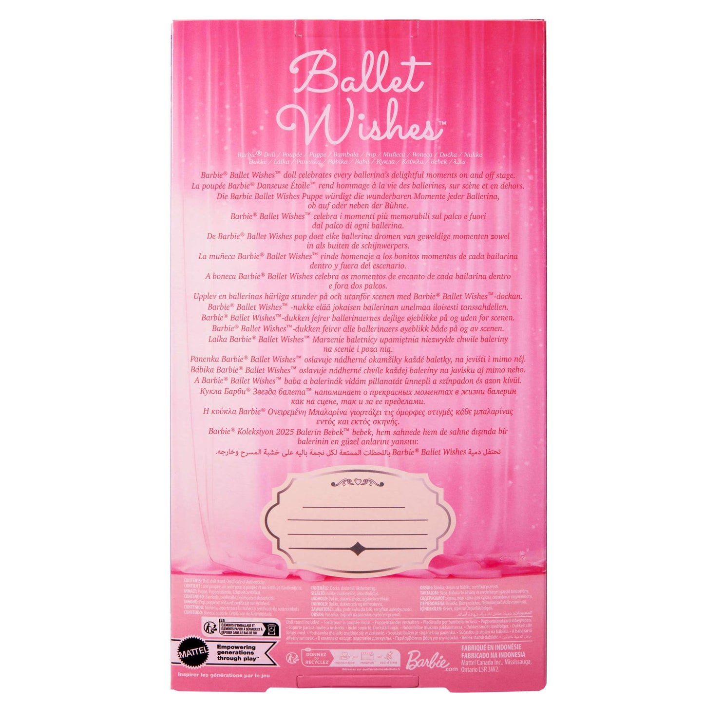 Barbie Signature Ballet Wishes Doll, Collectible Fashion Doll in Satiny, Pink Tutu with Blonde Hair and Giftable Packaging