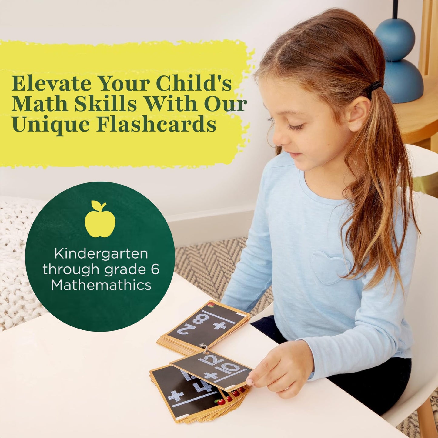 Star Right Math Flash Cards Set of 4 – Addition, Subtraction, Multiplication & Division, 208 Cards with 4 Rings for Kids 6+ (1st-4th Grade)