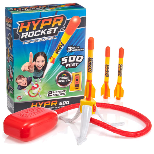 Hypr Kids Rocket Launcher Toy - Patented Design, Turbo Mode, 3 Rockets, Multi-Player Fun, Durable Outdoor Toy, Easy Setup