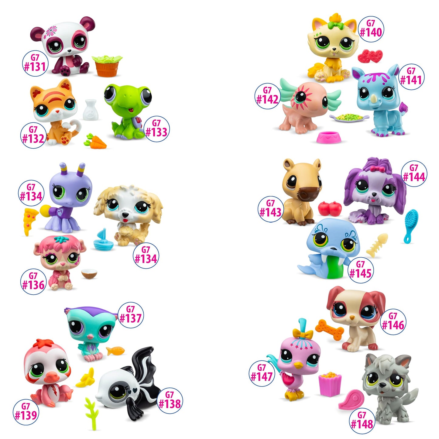 Littlest Pet Shop - Pet Surprise 3-Pack - Series 3, Gen 7 Authentic LPS Bobble Head Toy Figure, Collectible Toy Animal, Ages 4+