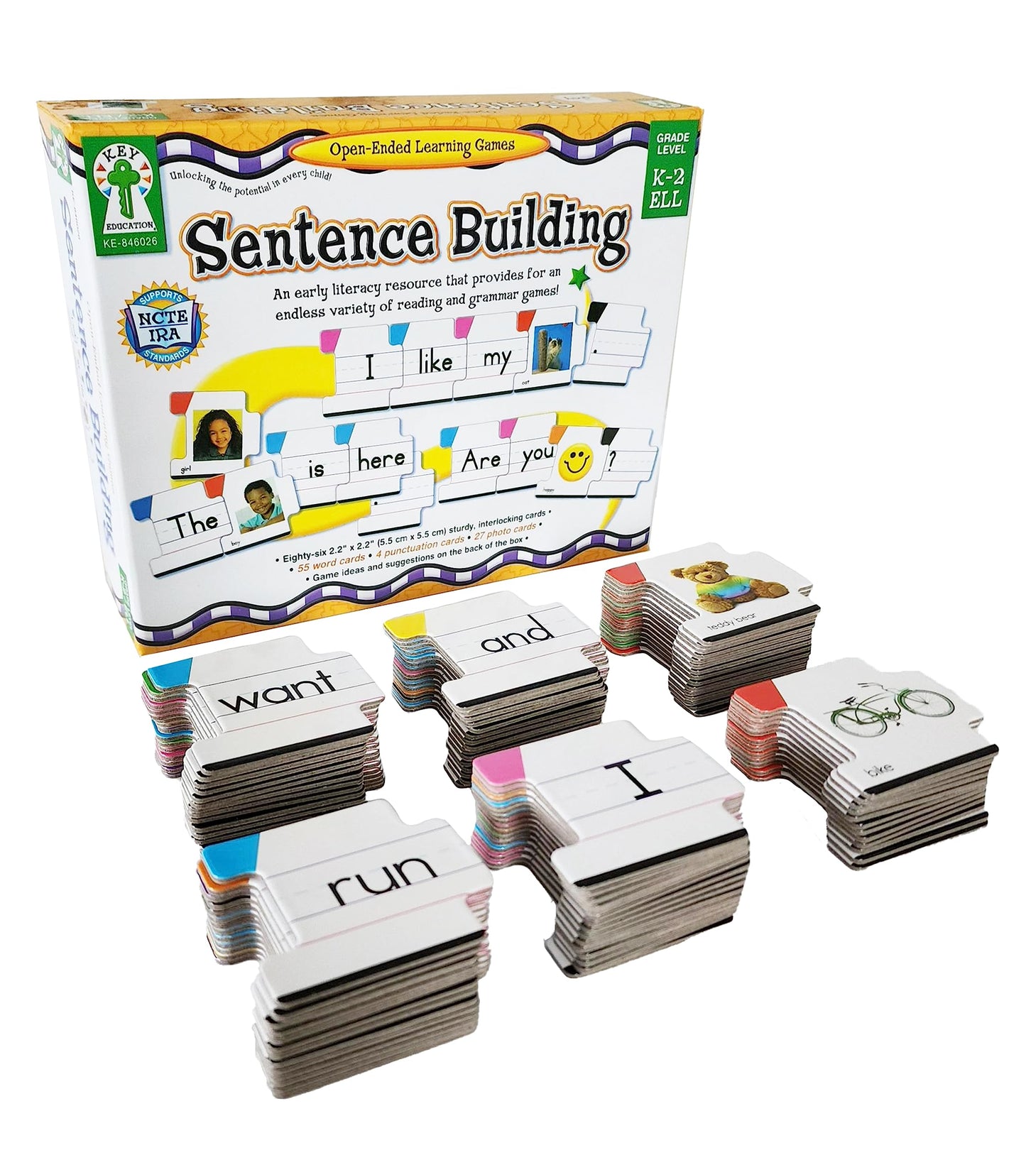 Key Education Sentence Building Game – Phonics & Sight Word Puzzles for Kids 6-8, Learn Parts of Speech, Reading & Speech Therapy