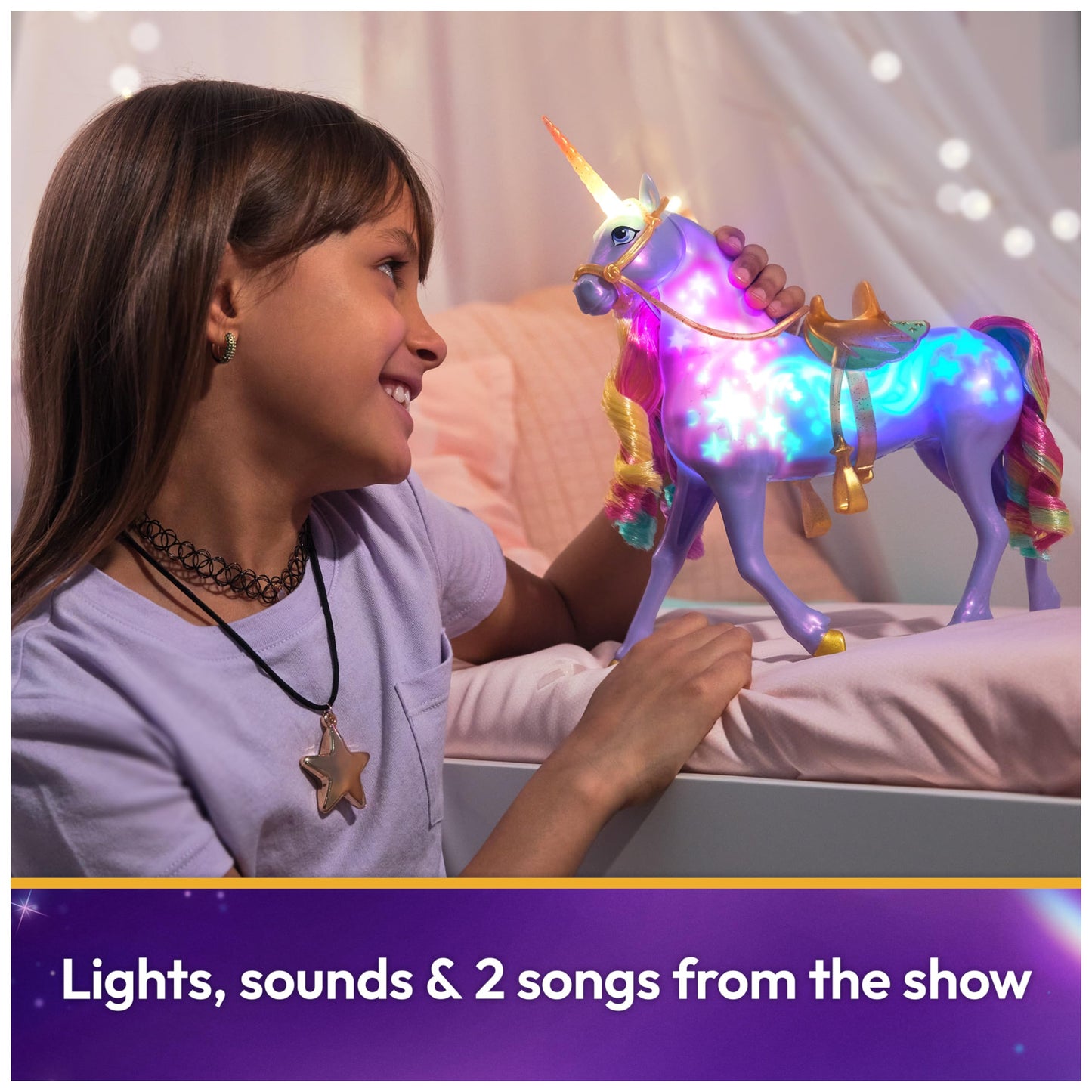 Unicorn Academy, Interactive Rainbow Light-up Wildstar with Lights, Sounds & Music, Dolls & Unicorn Toys for Girls Ages 4 and up