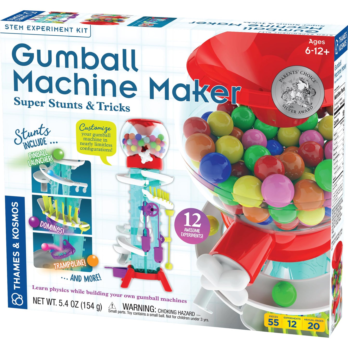 Thames & Kosmos Gumball Machine Maker Lab - 12 STEM Experiments to Build Your Own Gumball Machines with Physics & Engineering, Includes Gumballs
