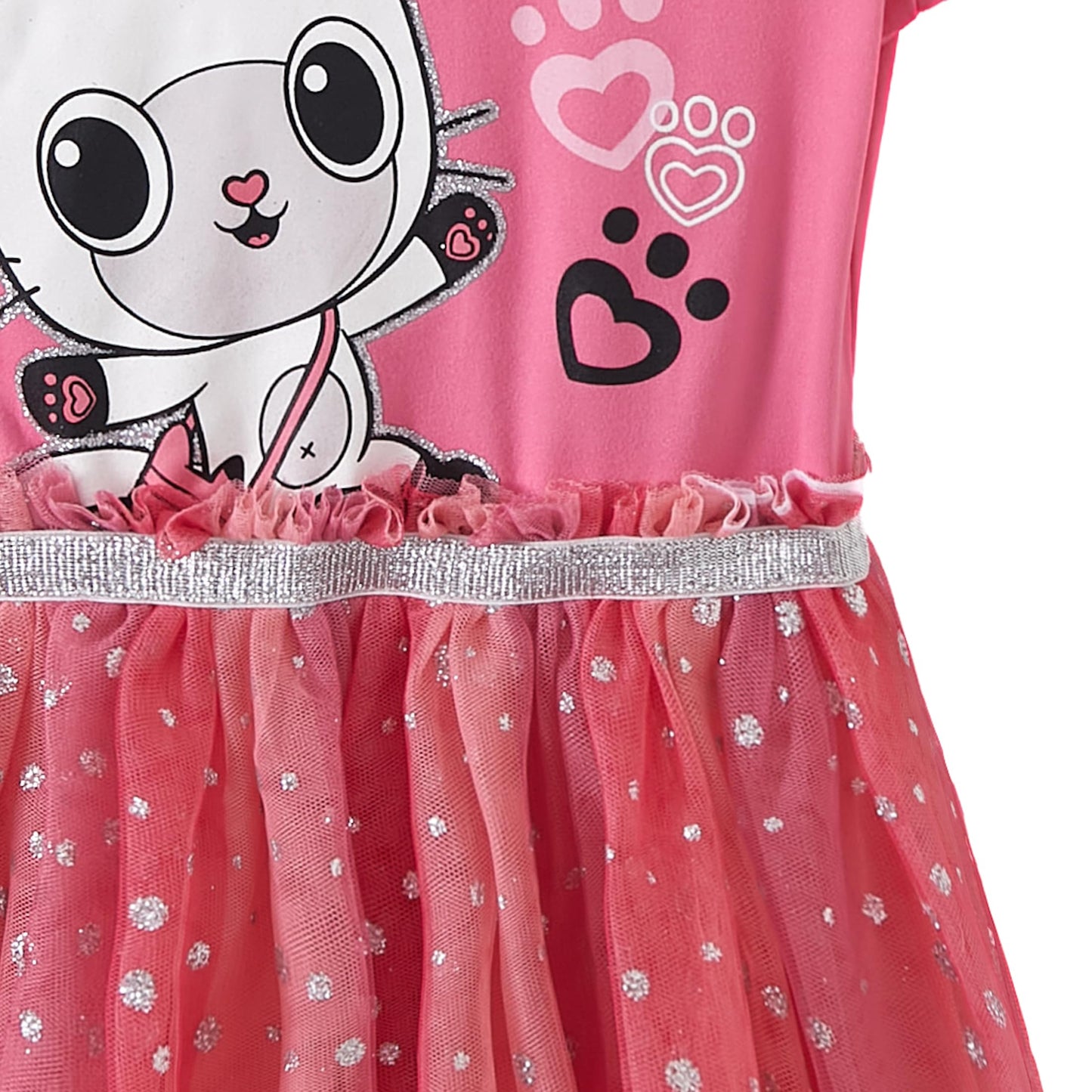 DREAMWORKS GABBY'S DOLLHOUSE Girls Cosplay Hooded Tulle Dress with Ears for Toddler and Big Kids