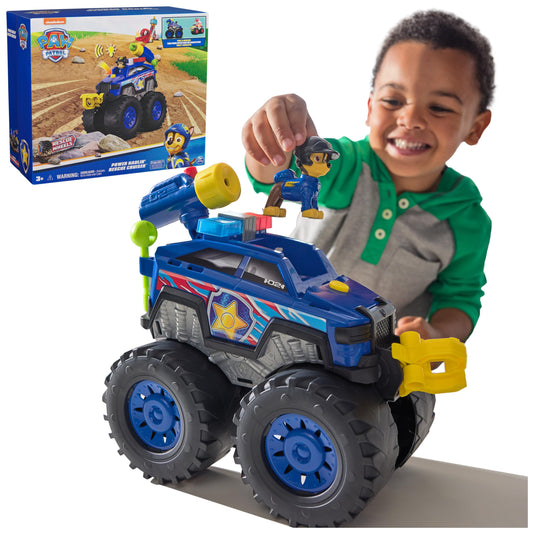 Paw Patrol: Rescue Wheels Chase’s Power Haulin’ Cruiser, Toy Truck with Launcher, Motorized Winch, Lights & Sounds, Kids Toys for Boys & Girls Ages 3+