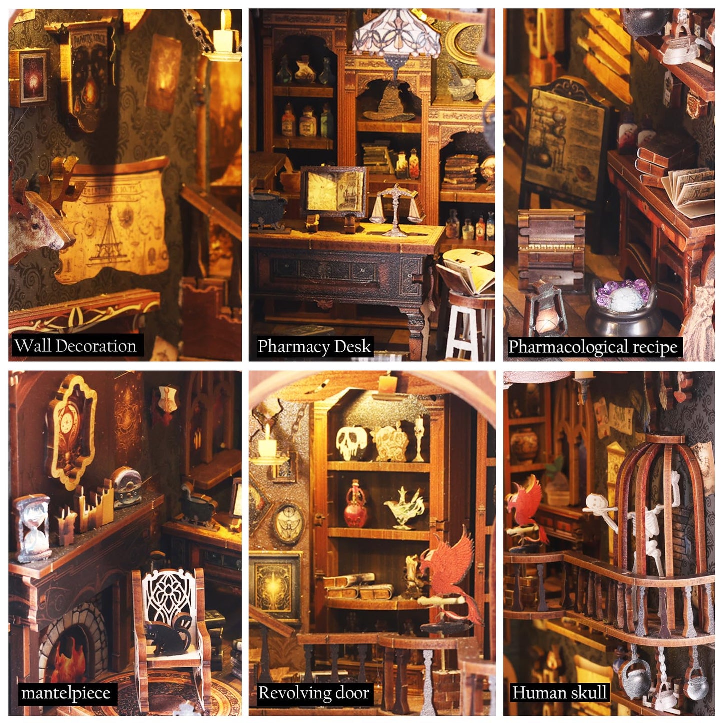 Magic Store Book Nook Kit – DIY Miniature Dollhouse Bookshelf Insert with LED Light, Creative Craft Gift for Adults & Teens to Build