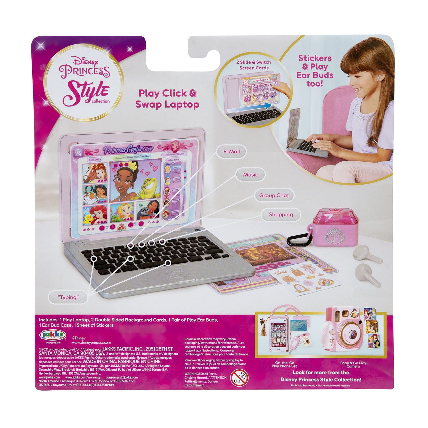 Disney Princess Style Collection Laptop with Phrases, Sound Effects & Music! Girls Toy Pretend Laptop