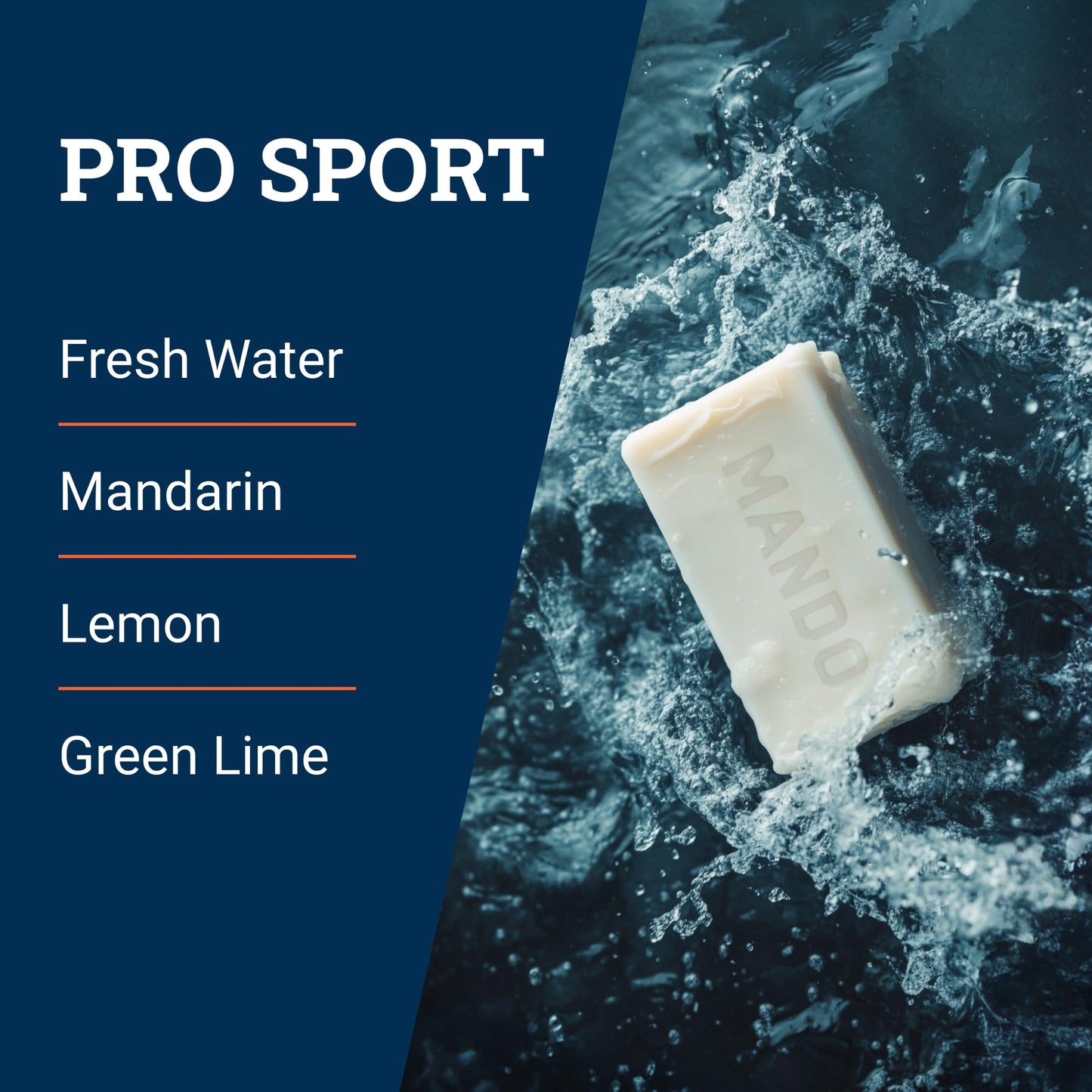 Mando All-in-One Natural Shampoo Bar for Men – Hair, Beard & Body Cleanser – Moisturizing, Paraben & Sulfate Free, Biodegradable, 5 oz, Pro Sport