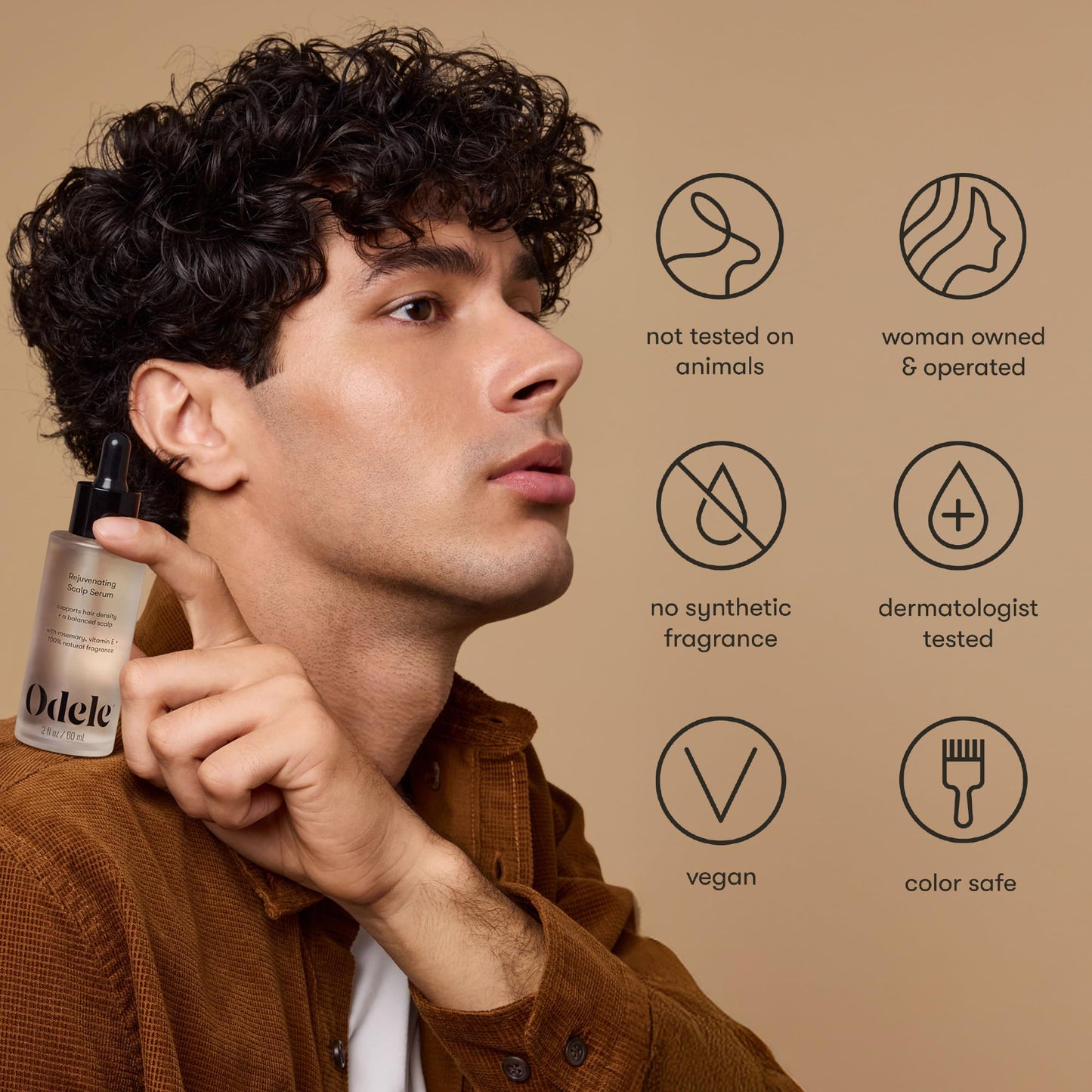 Odele Rejuvenating Scalp Serum with Rosemary and Vitamin E to Support Hair Density and a Balanced Scalp, for all Hair Types, 2 Fl Oz