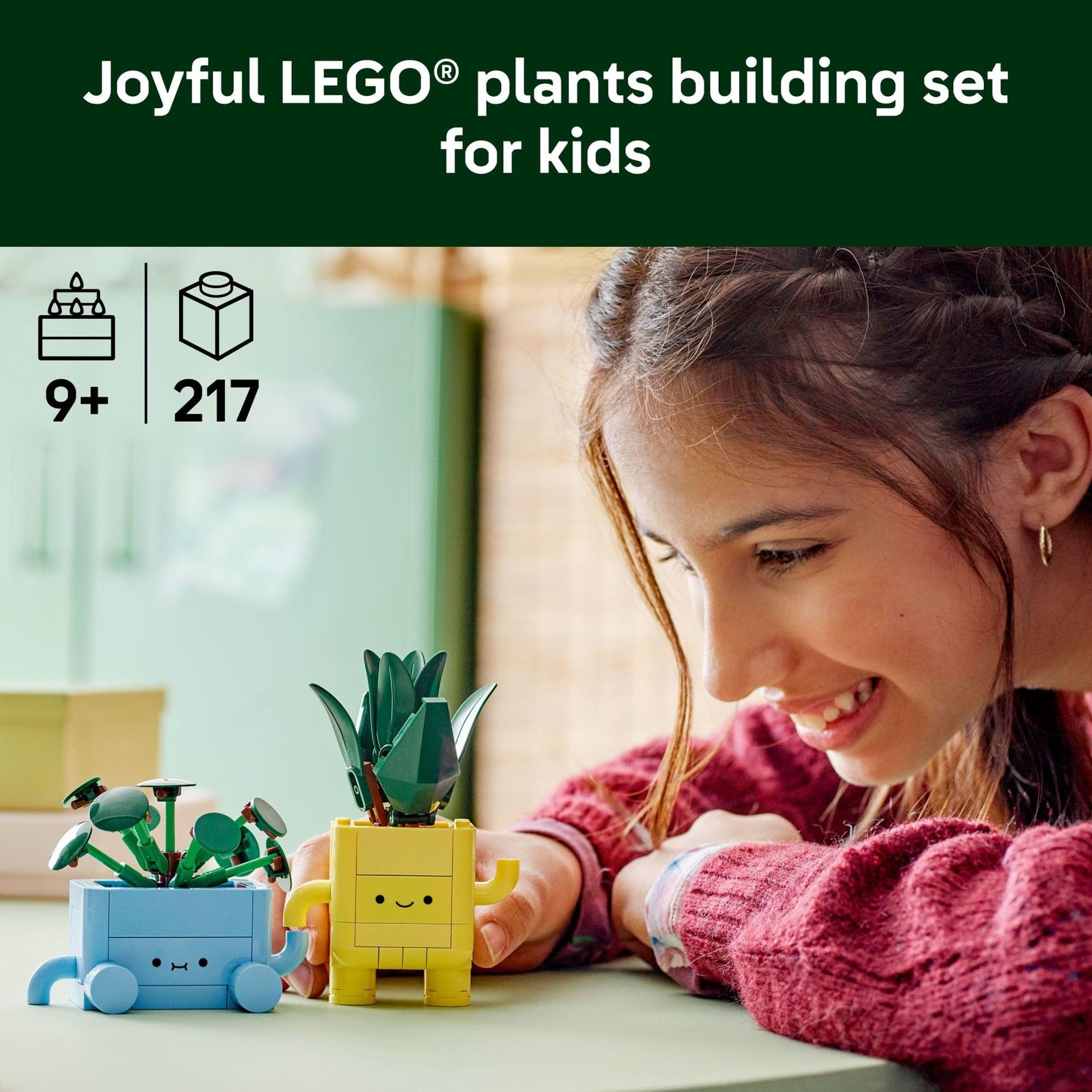 LEGO Icons Botanical Collection Happy Plants Set 10349, Creative Desk or Room Decor for Adults & Kids, Great Christmas Gift or Stocking Stuffer