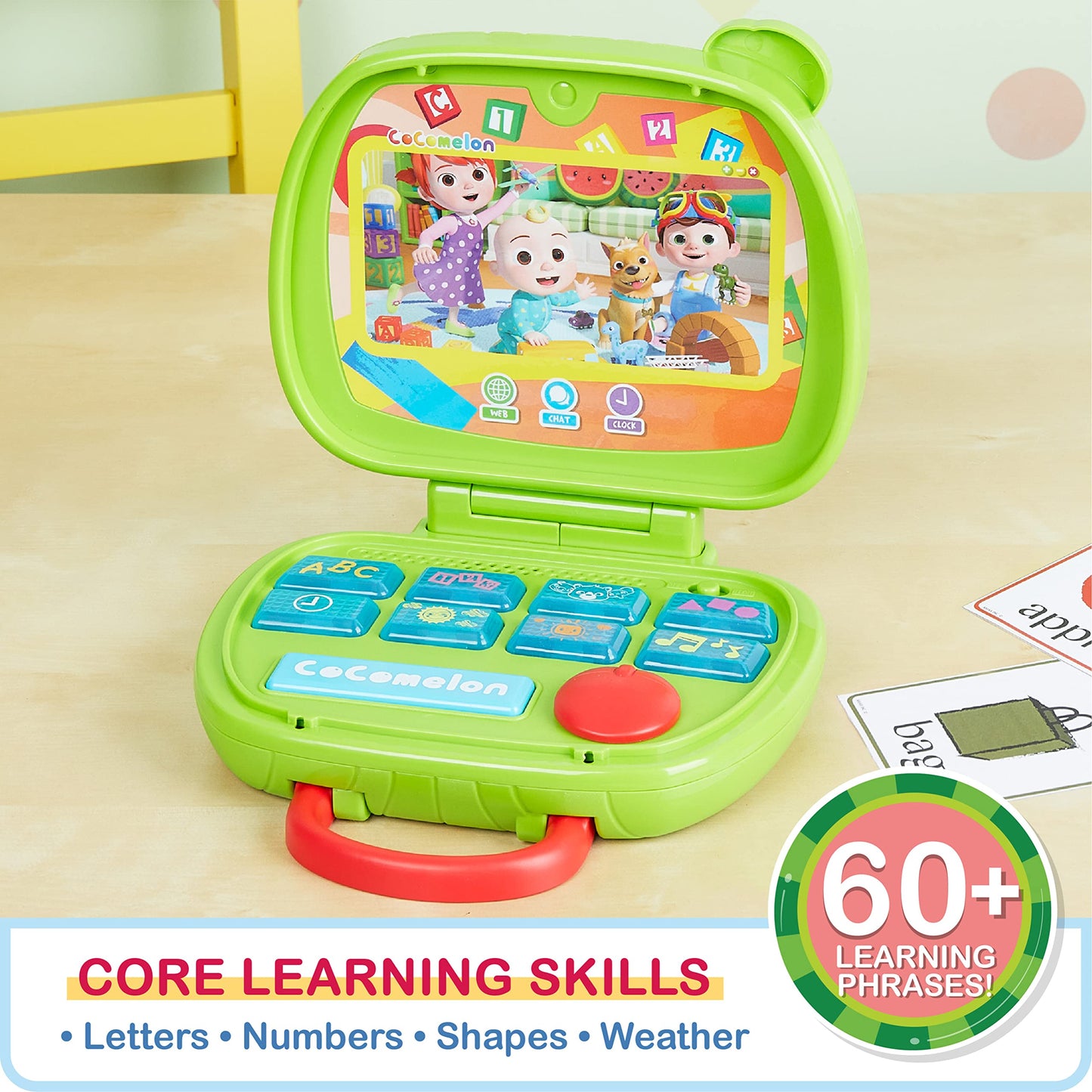 CoComelon Sing & Learn Laptop Toy for Kids 18+ Months – Lights, Sounds, Music, Letters, Numbers, Shapes & Animal Learning, Licensed
