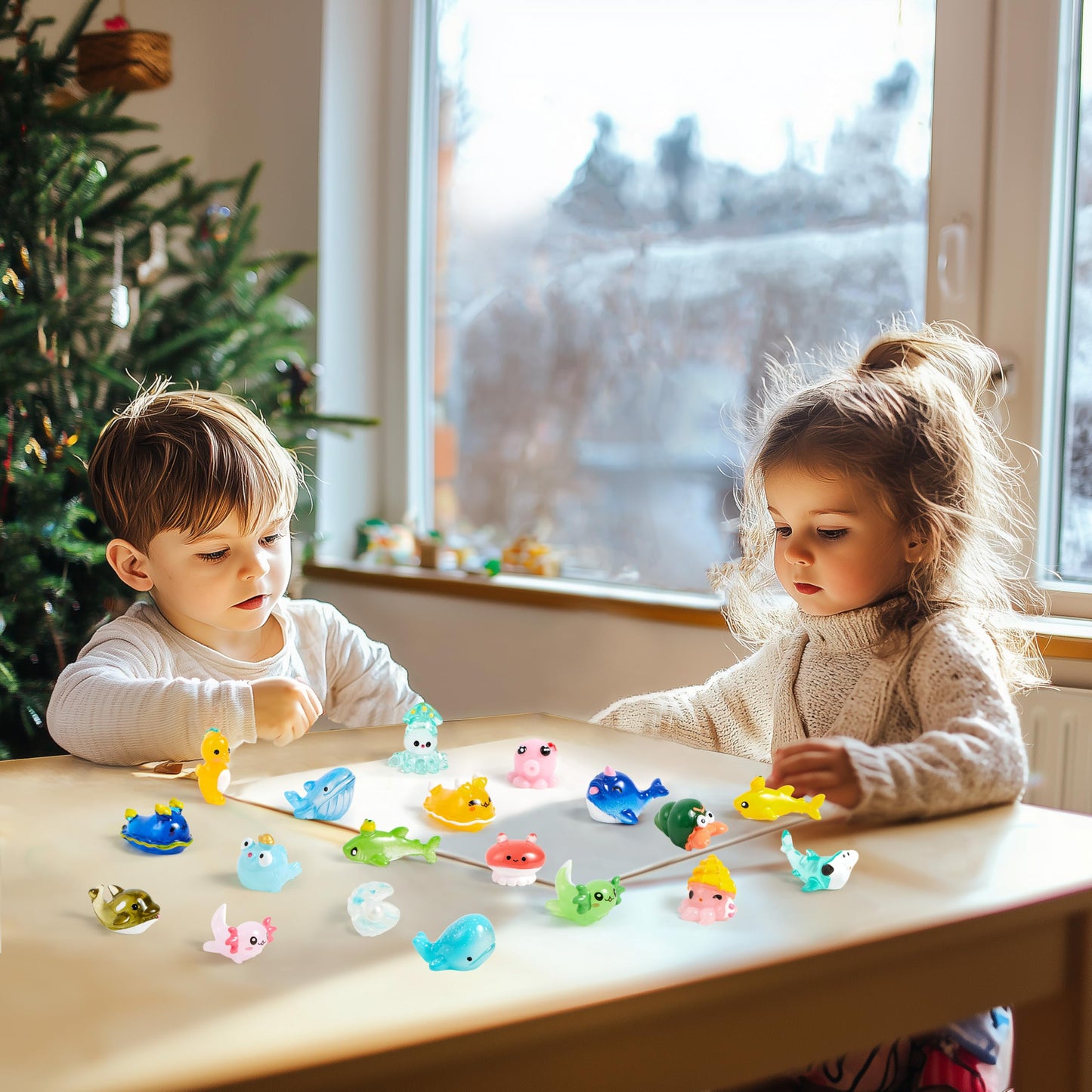 JOYIN 50-Pc Mini Ocean Animal Figures – Cute Resin Sea Creatures for Aquarium, Garden Decor, Slime Charms, DIY Crafts & Mini Scenes