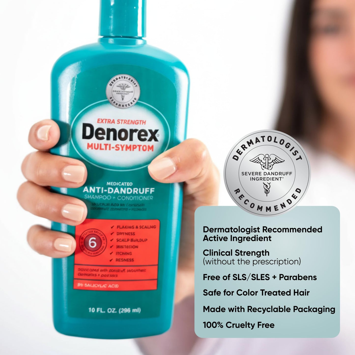 Denorex Extra Strength Anti-Dandruff Shampoo & Conditioner, 3% Salicylic Acid Treatment for Dandruff, Psoriasis & Seborrheic Dermatitis, 10 oz