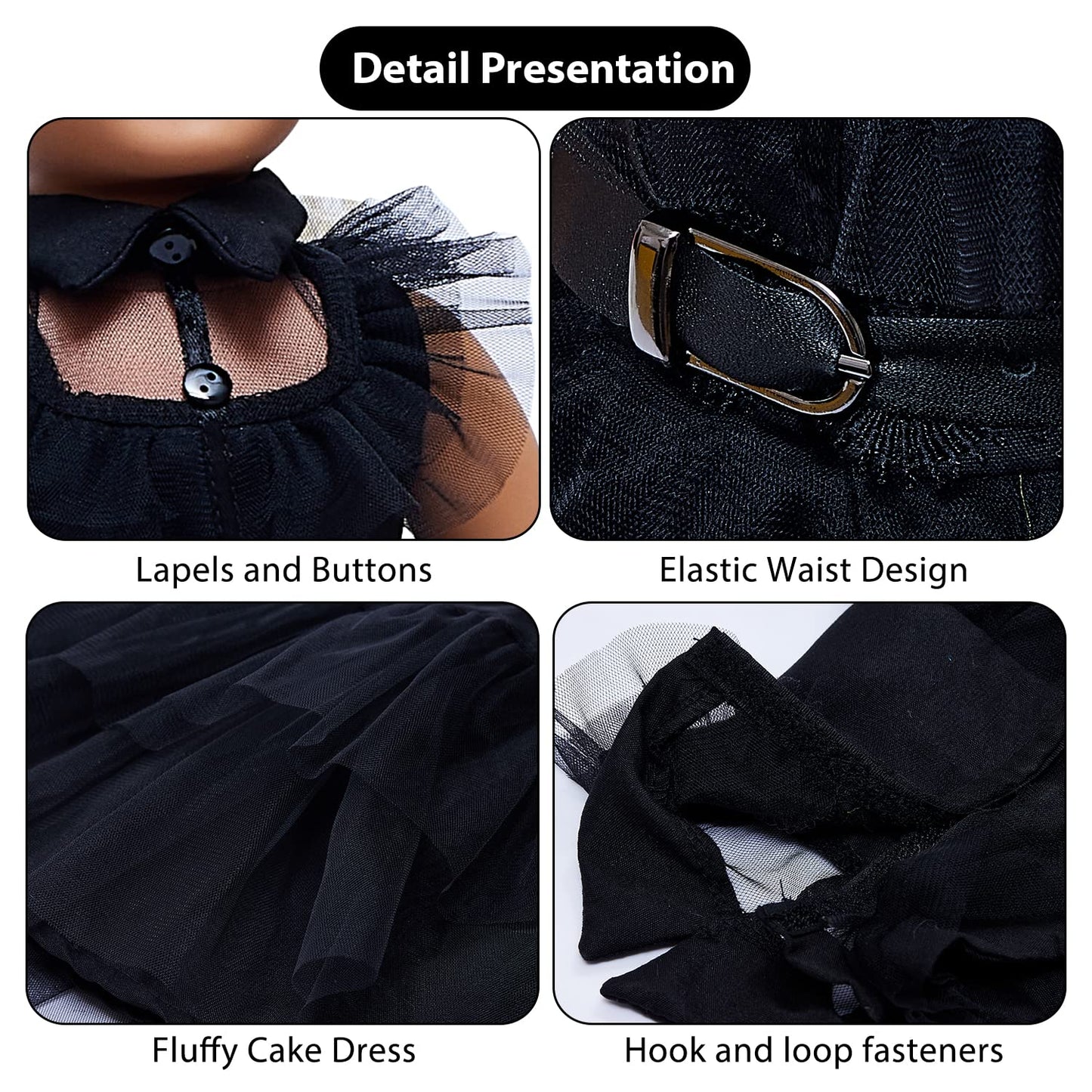 18 Inch Doll Clothes , Black Family Costumes Party Dress Fits 18 Inch Girl Doll Clothes