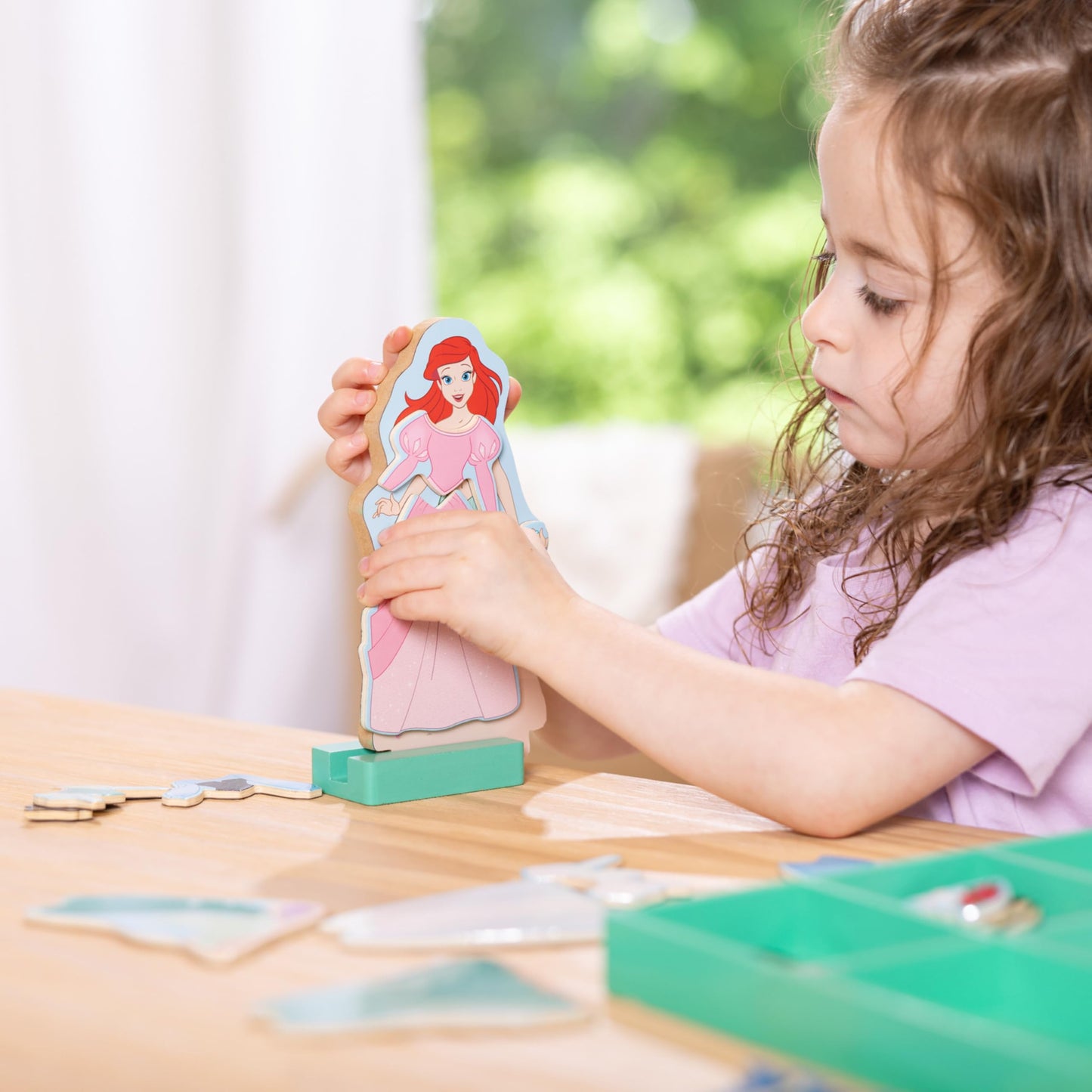 Melissa & Doug Disney Princess Ariel Magnetic Dress-Up Wooden Doll Pretend Play Set (30+ Pieces)