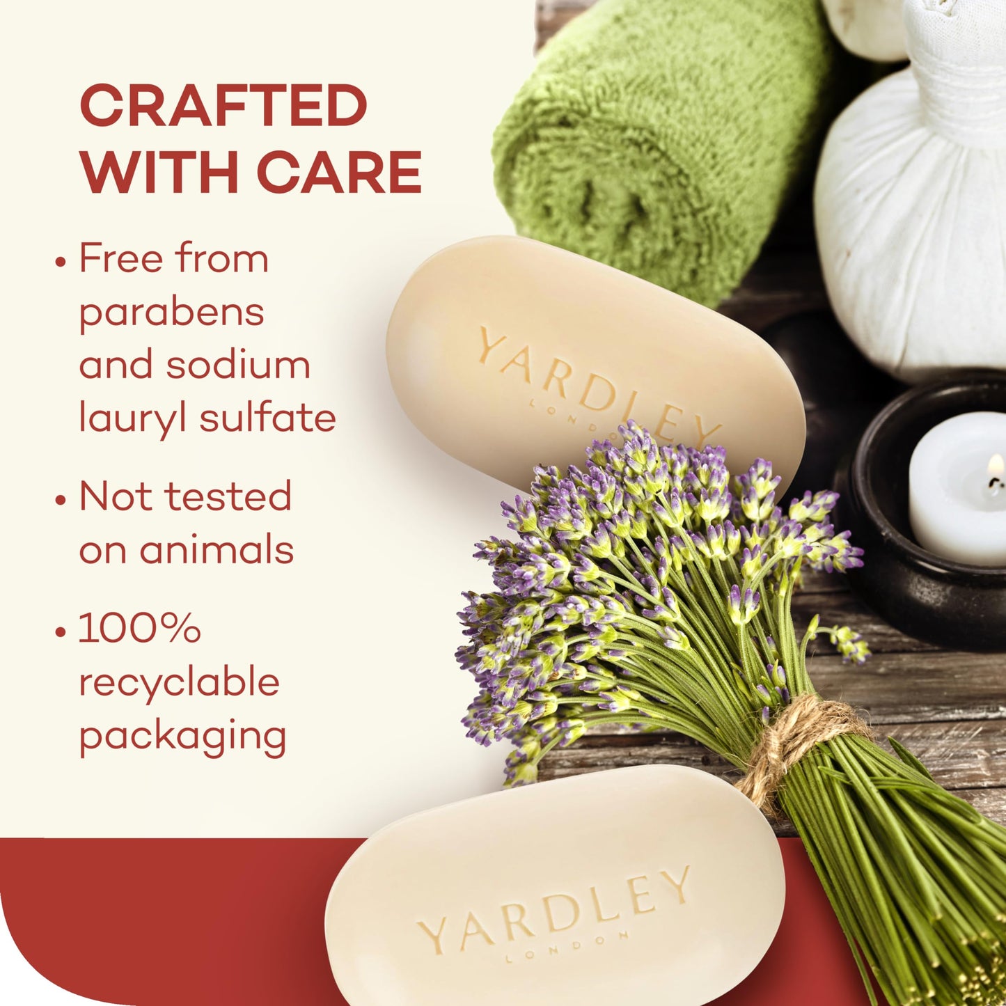 Yardley London Cocoa Butter Bath Soap Bar 4 oz – Nourishing Bar with Shea Butter & Vitamin E, Softens Dry Skin, Single Soap Bar