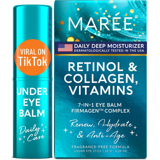 MAREE Under Eye Balm Stick with Retinol & Ceramides – Dark Circle & Wrinkle Treatment, Hydrating Brightener for Eyes
