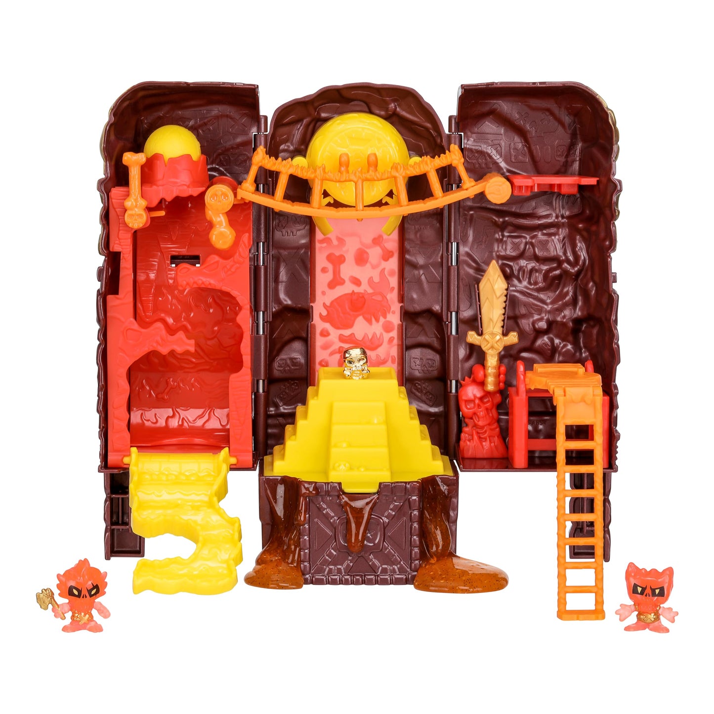 Treasure X Lost Lands Skull Island Lava Tower Micro Playset – 15 Levels, Traps, 2 Micro Figures & Real Gold-Dipped Treasure