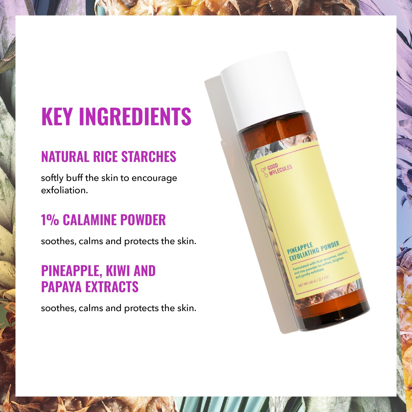 Good Molecules Pineapple Exfoliating Powder - Exfoliating Face Scrub with Natural Enzymes, Gentle Alcohol-Free Facial Cleanser, Skin Care for Face