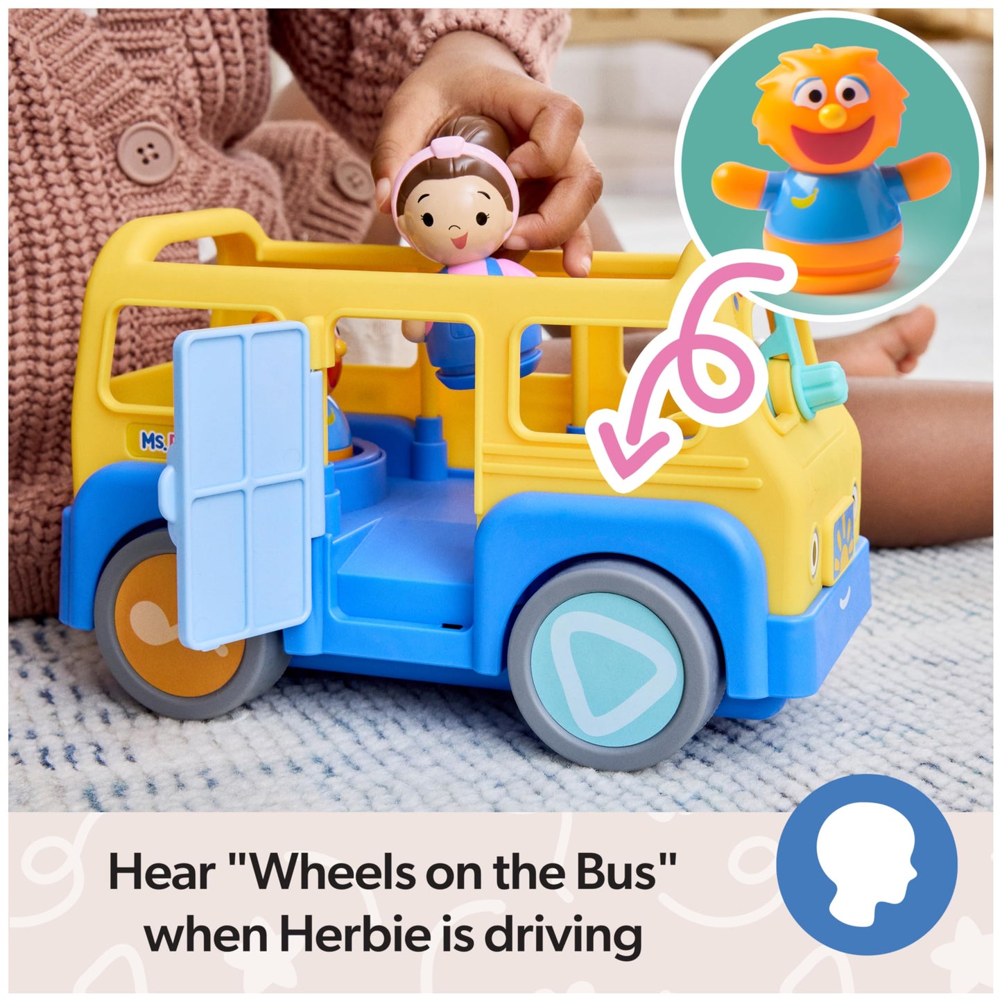 Ms. Rachel Official My First Learning Electronic School Bus with 2 Figures, Music & Sounds, Educational Toys & Toddler Toys for Girls & Boys Ages 1-3+