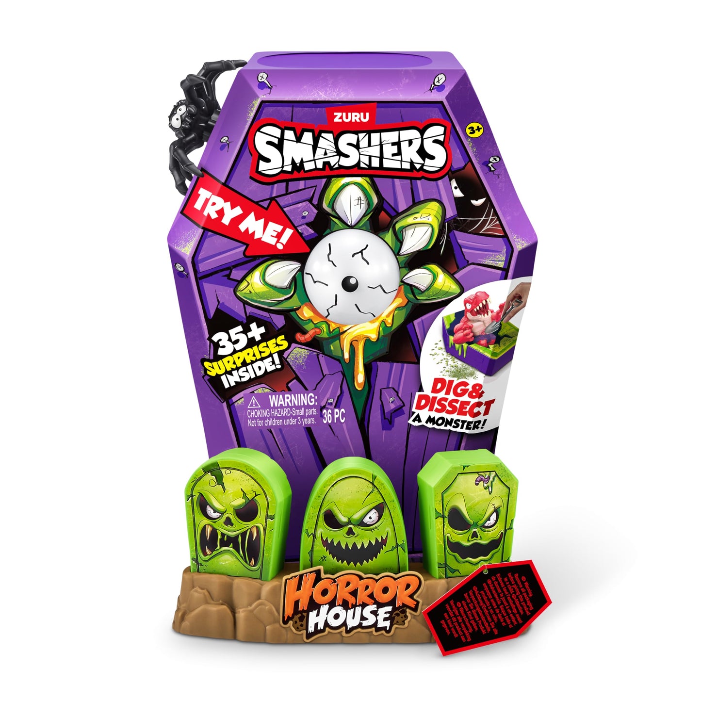 Smashers Mega Horror House (Black) by ZURU, Interactive Toy, Collectable Toy for Kids and Teens