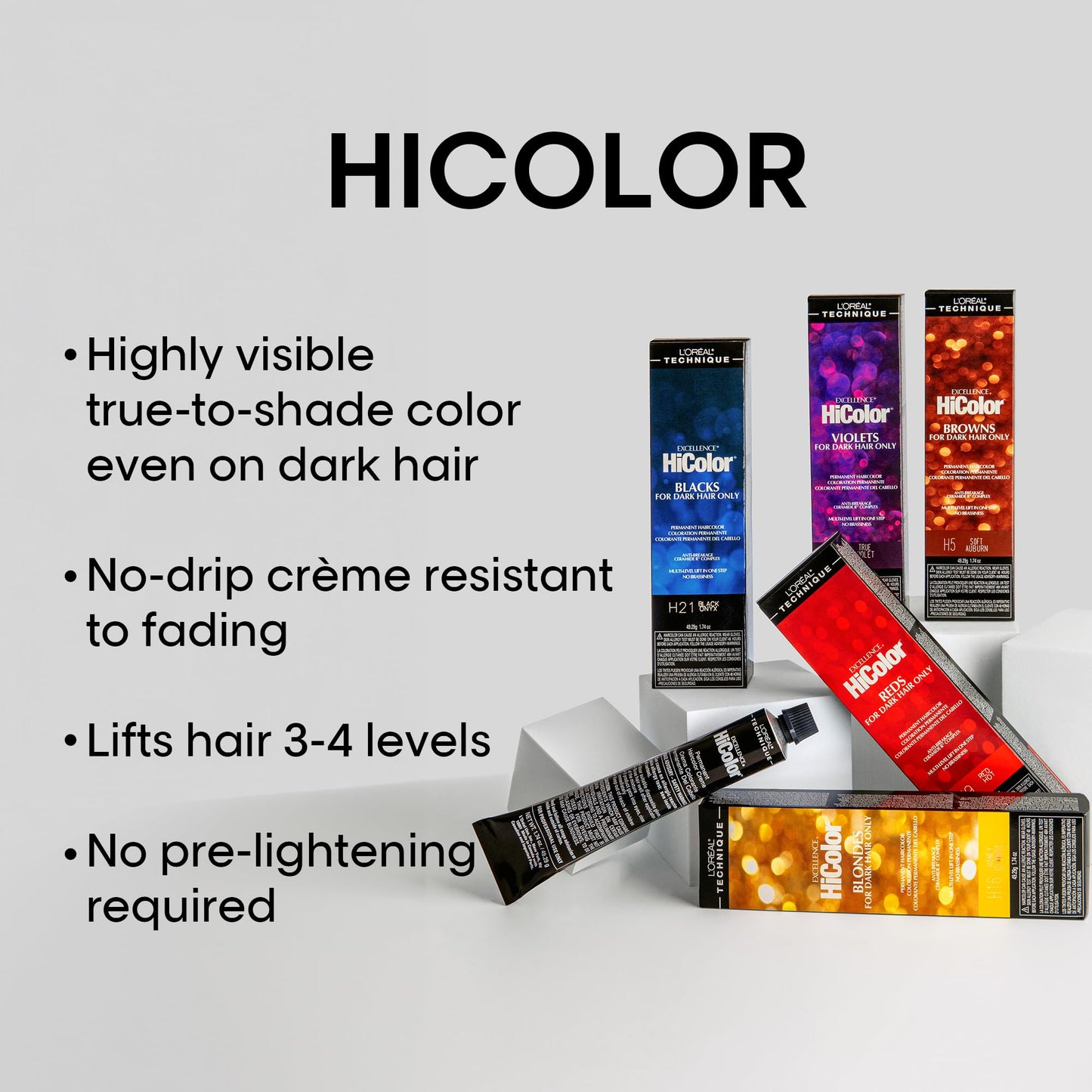 L'Oreal Technique HiColor Browns & Blondes Permanent Hair Color, H6 Light Auburn – Lifts Dark Hair in One Step, No Brassiness, Long-Lasting Creme Formula