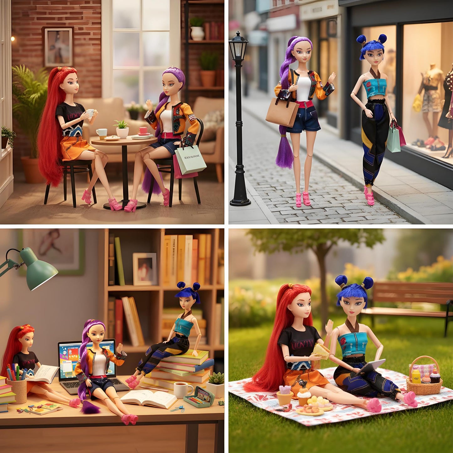 Skeelful 2025 New Hunter Fashion Doll,11.5'' Hunter Fashion Dolls for Kids,Made to Move Hunter Fashion Doll,Great Gift Idea for Girls Fans (D-3PCS)