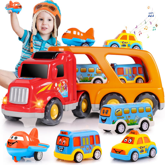 Nicmore Carrier Truck Toddler Toys Car, 5-in-1 Transport Playset for Kids Ages 18M-4 Years, Birthday & Christmas Gift for Boys and Girls