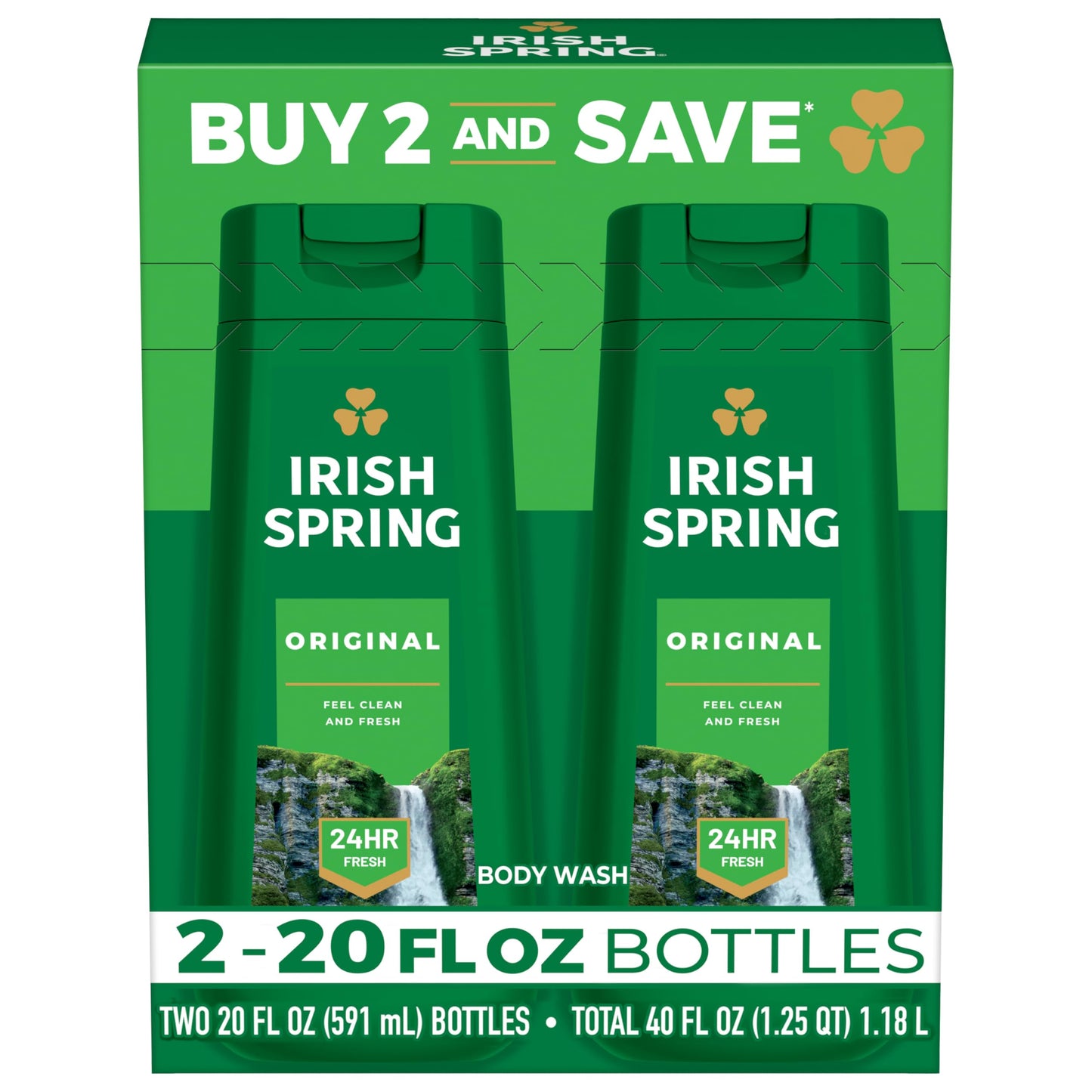 Irish Spring Original Clean Body Wash, 20 Oz, 2 Pack