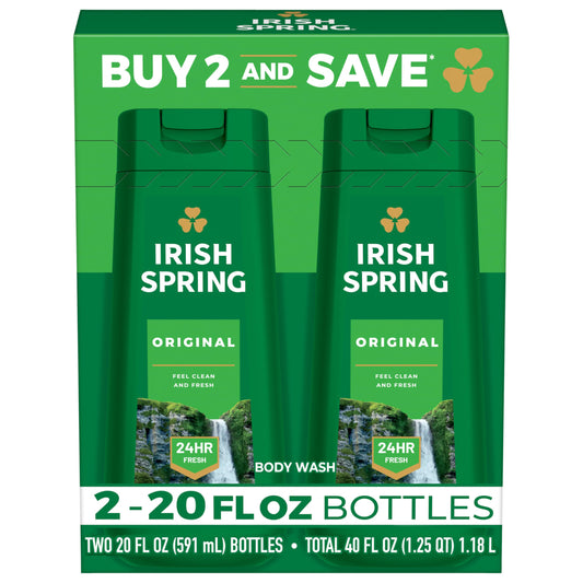 Irish Spring Original Clean Body Wash, 20 Oz, 2 Pack