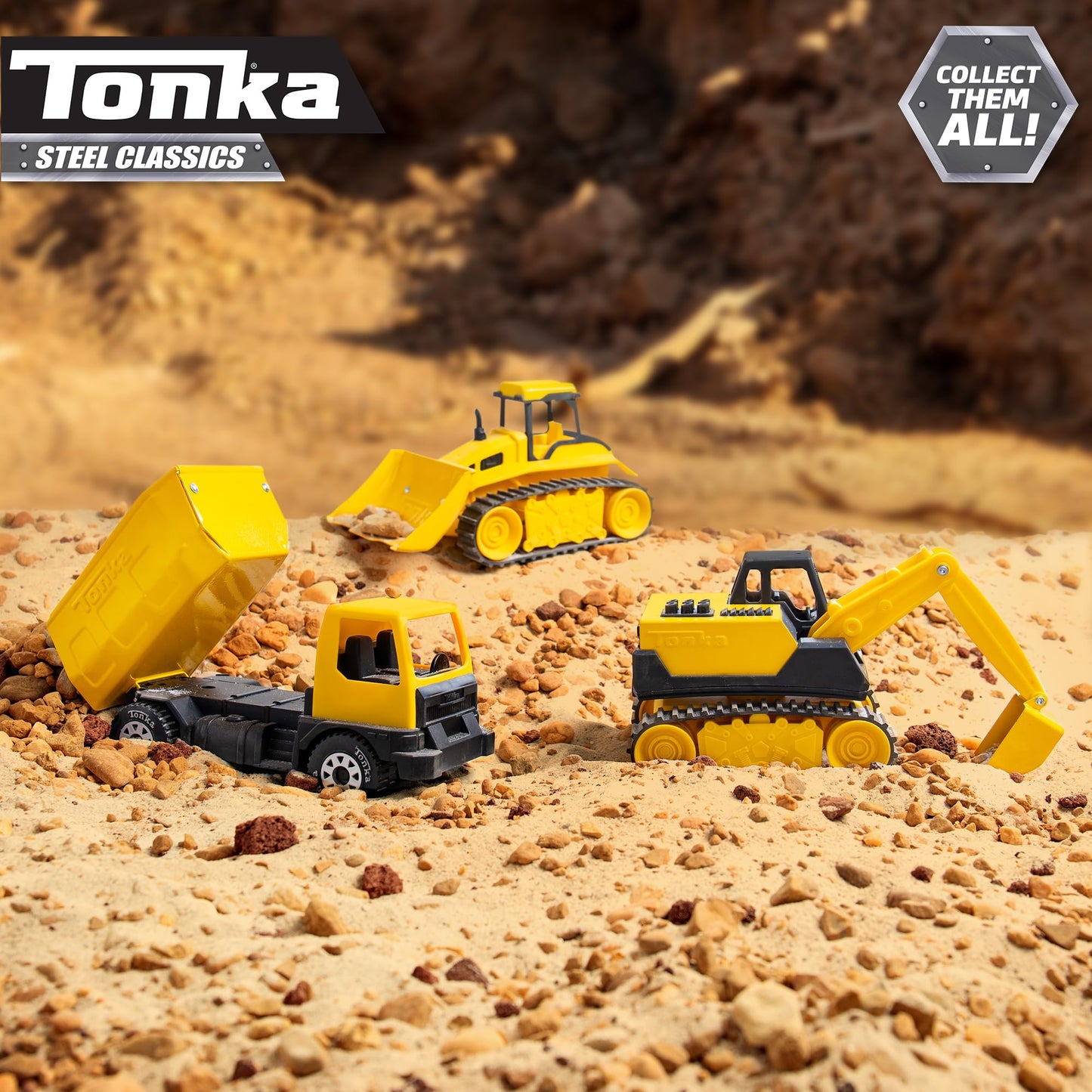Tonka - Steel Classics Giga Series - Dump Truck & Bulldozer, 2-Pack