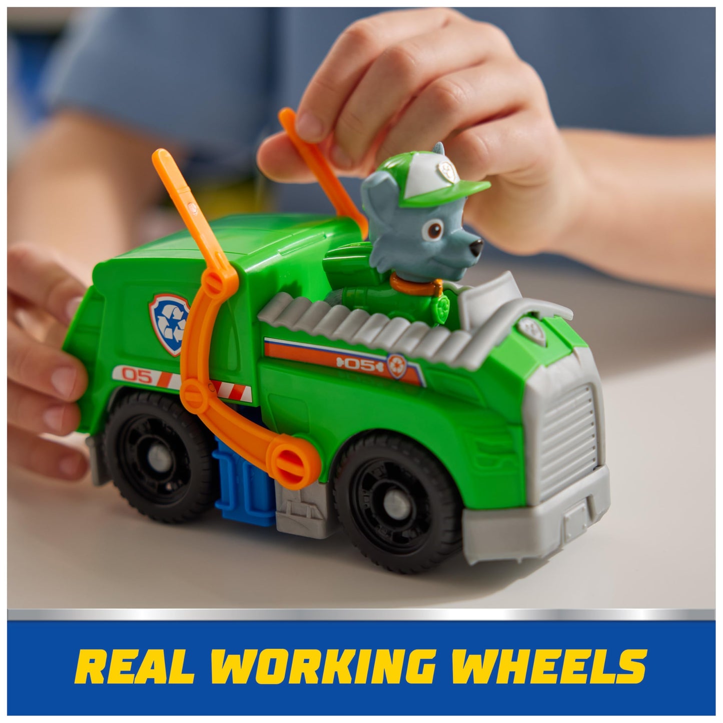 Paw Patrol, Rocky’s Recycle Truck, Toy Vehicle with Collectible Action Figure, Sustainably Minded Kids Toys for Boys & Girls Ages 3 and Up