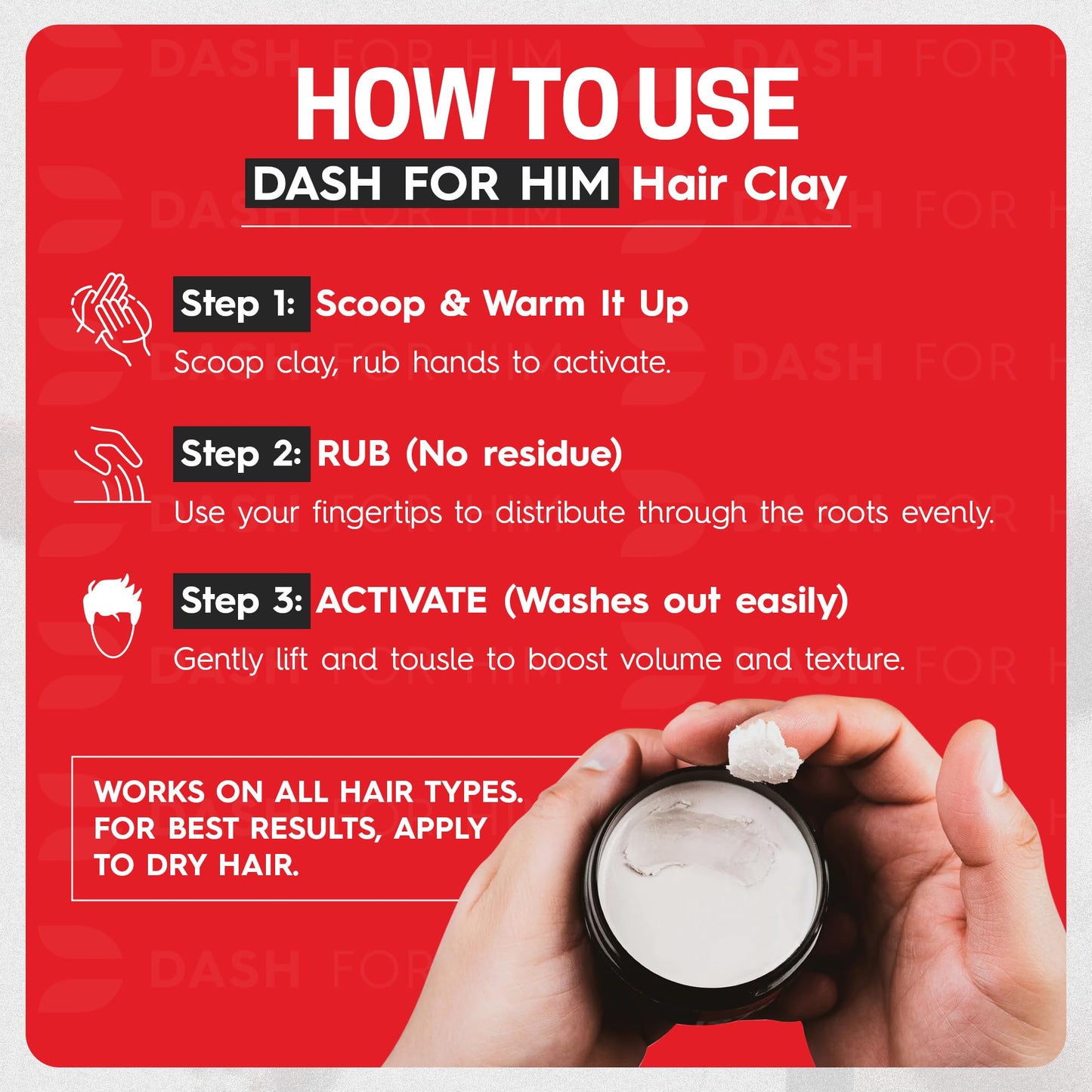 Hair Clay for Men – Matte Finish, Medium Hold | Adds Volume & Texture | Non-Greasy, Easy Wash-Out, Clean Ingredients | Barber-Grade 2oz USA-Made