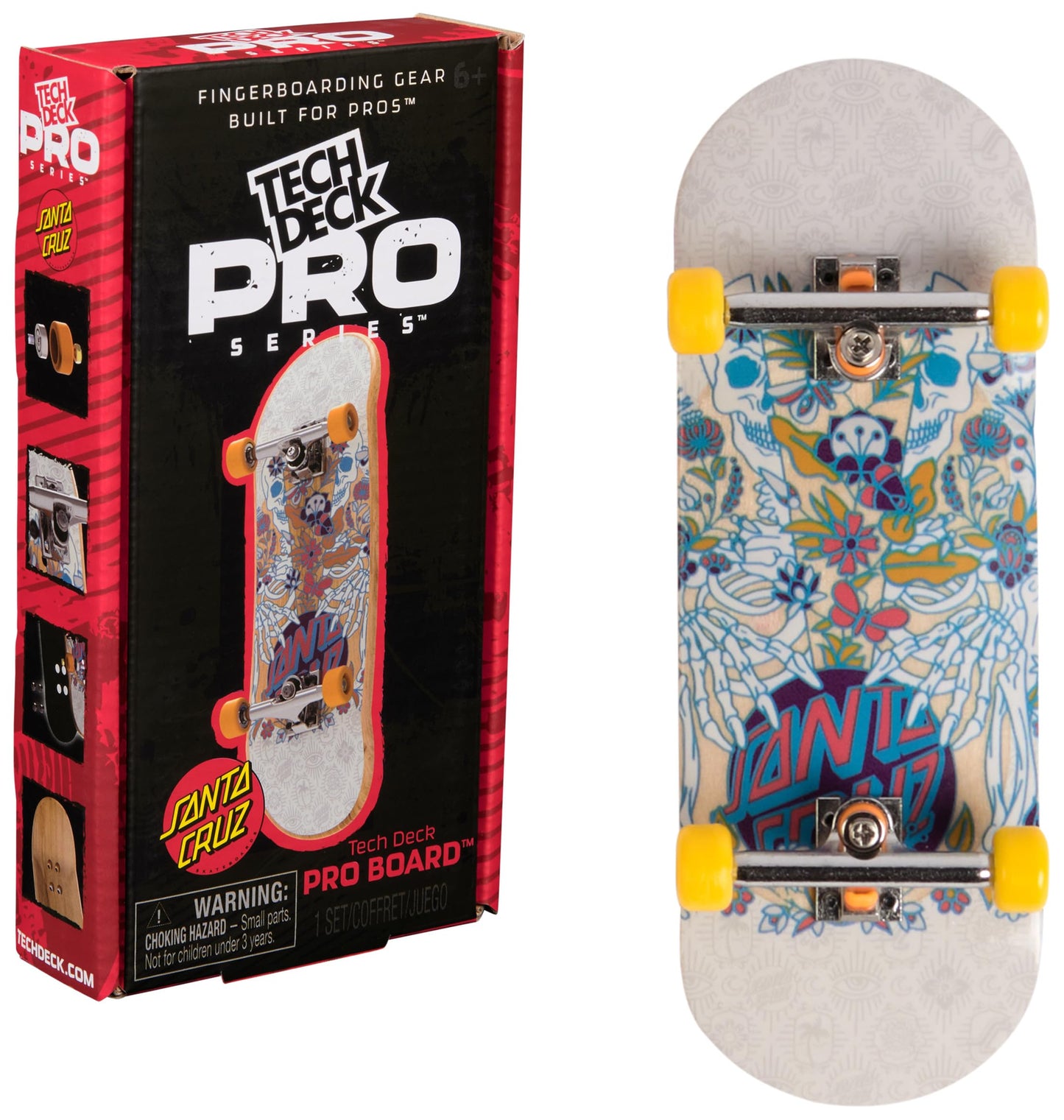 TECH DECK, Santa Cruz Pro Series Finger Board with Storage Display, Built for Pros; Authentic Mini Skateboards, Kids Toys for Ages 6 and up