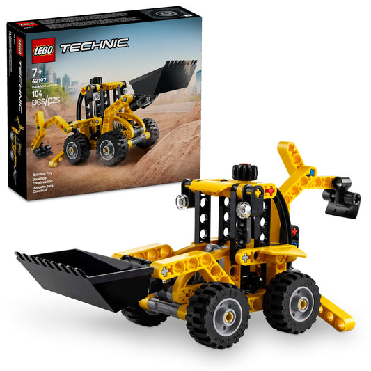 LEGO Technic Backhoe Loader 42197 – Construction Building Set for Kids 7+, Usable Scoop & Digger, Educational Birthday Gift