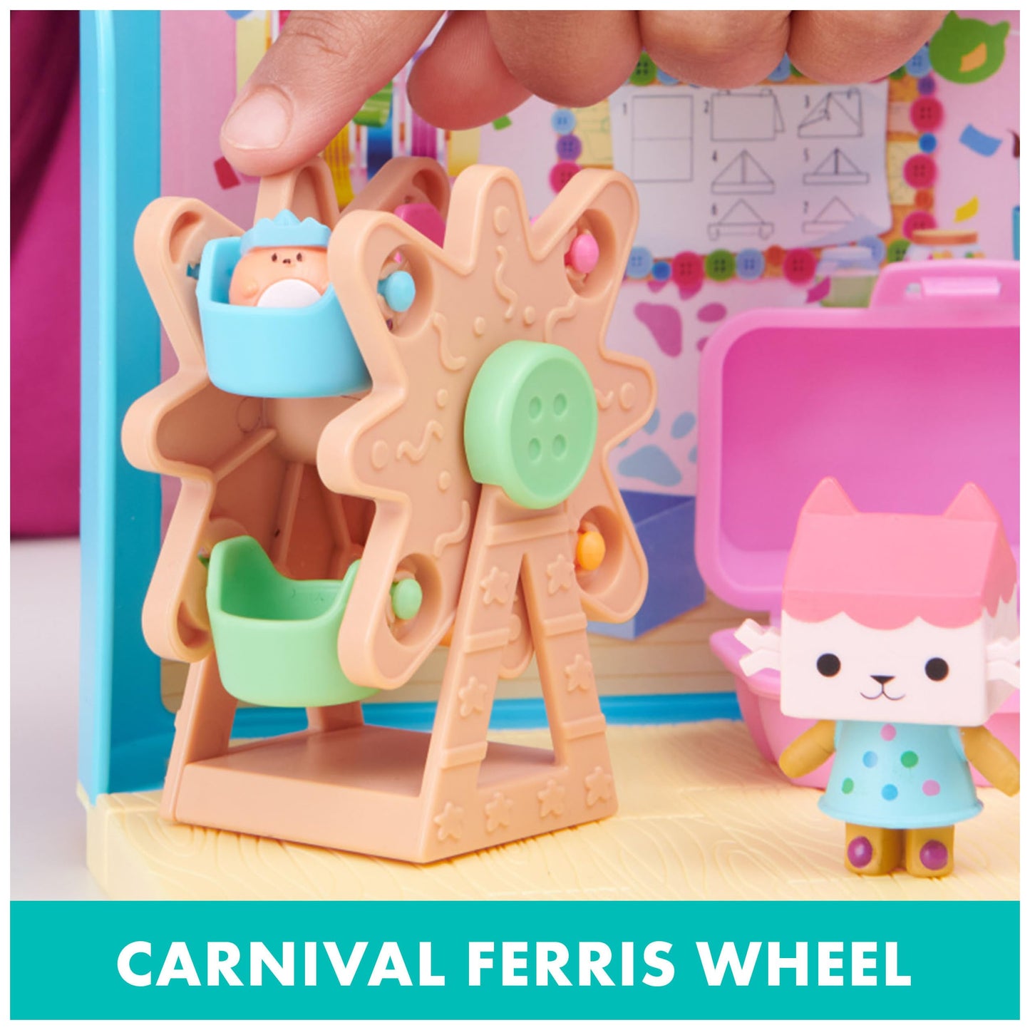Gabby's Dollhouse, Baby Box Cat Craft-A-Riffic Room with Exclusive Figure, Accessories, Furniture and Dollhouse Delivery, Kids Toys for Ages 3 and up