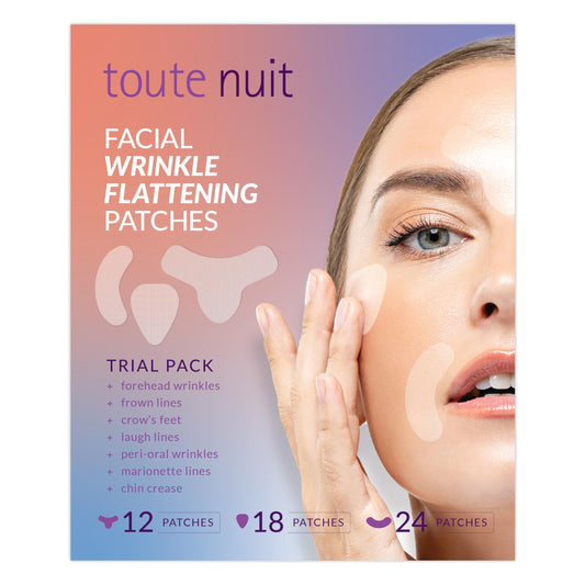 Toute Nuit Wrinkle Patches – Trial Pack – Face Tape for Forehead, Eyes & Mouth – Hypoallergenic Anti Wrinkle Patches – 54 Count, Made in USA