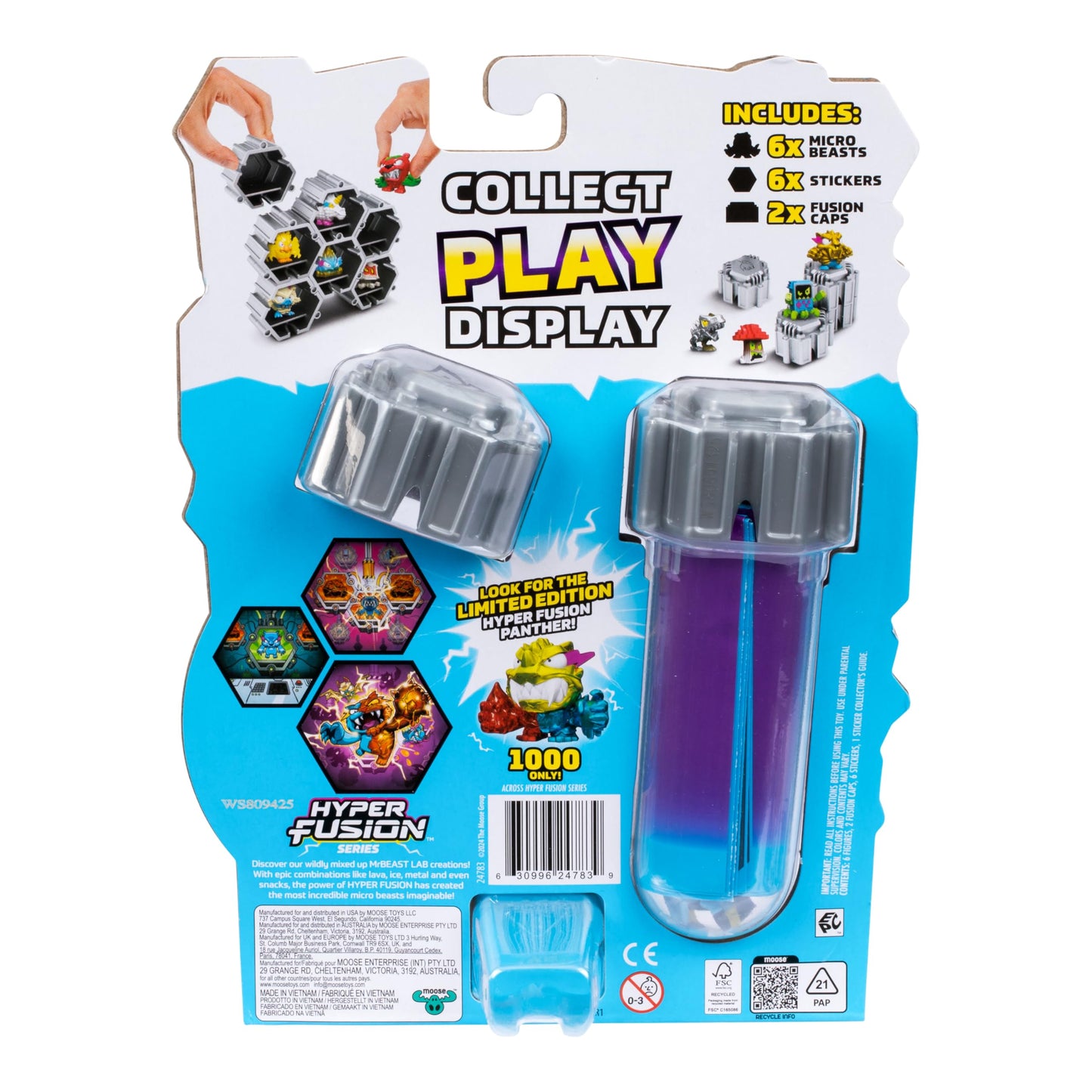 MRBEAST LAB Swarms Series 3 Hyper Fusion 6-Pack – Includes 6 Micro Beasts, 6 Stickers & 2 Stackable Fusion Caps