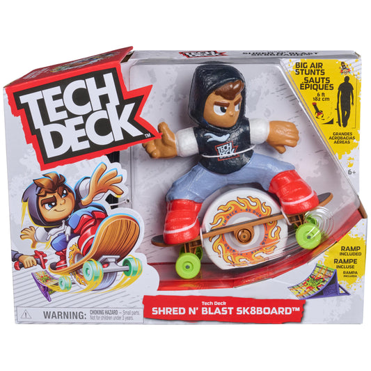 Tech Deck Shred N' Blast Motorized Finger Skateboard with Rider & Ramp for Tricks & Jumps, Kids Toys Ages 6+