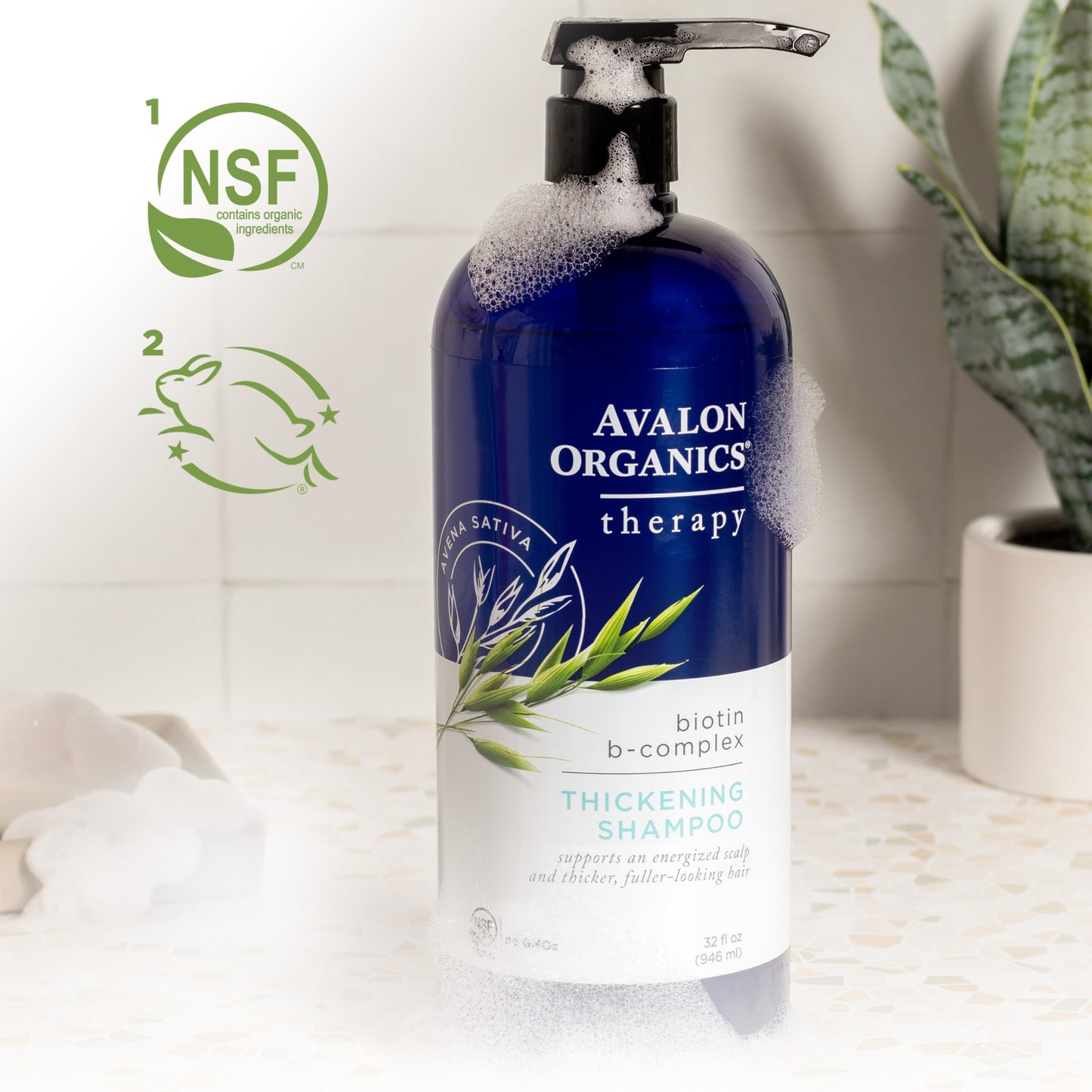 Avalon Organics Therapy Biotin B-Complex Thickening Shampoo, 32 oz