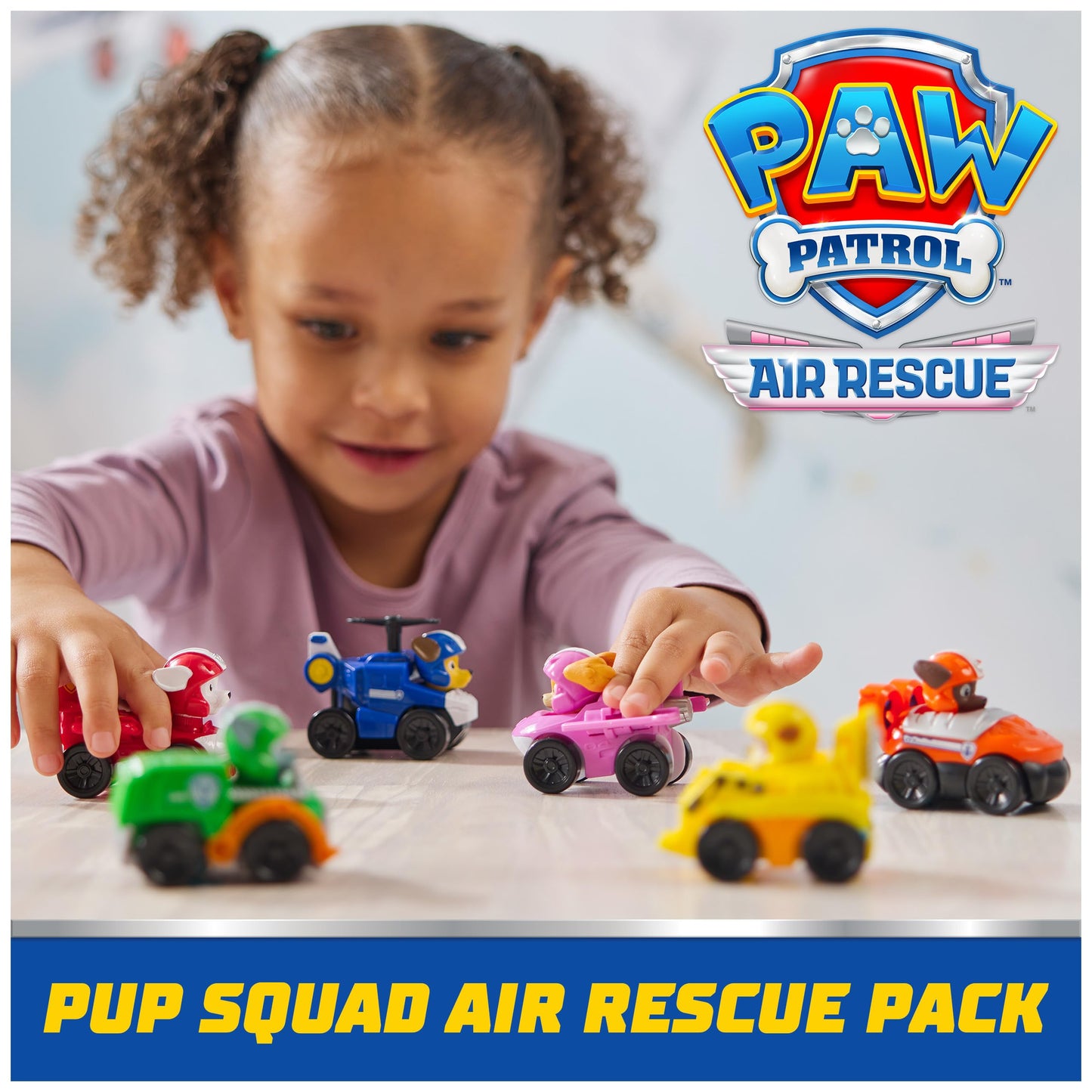 PAW Patrol: Air Rescue, 6-Piece Pup Squad Racers, Toy Cars Gift Set with Chase, Marshall, Skye, Rubble, Rocky & Zuma, Kids Toys for Boys & Girls 3+