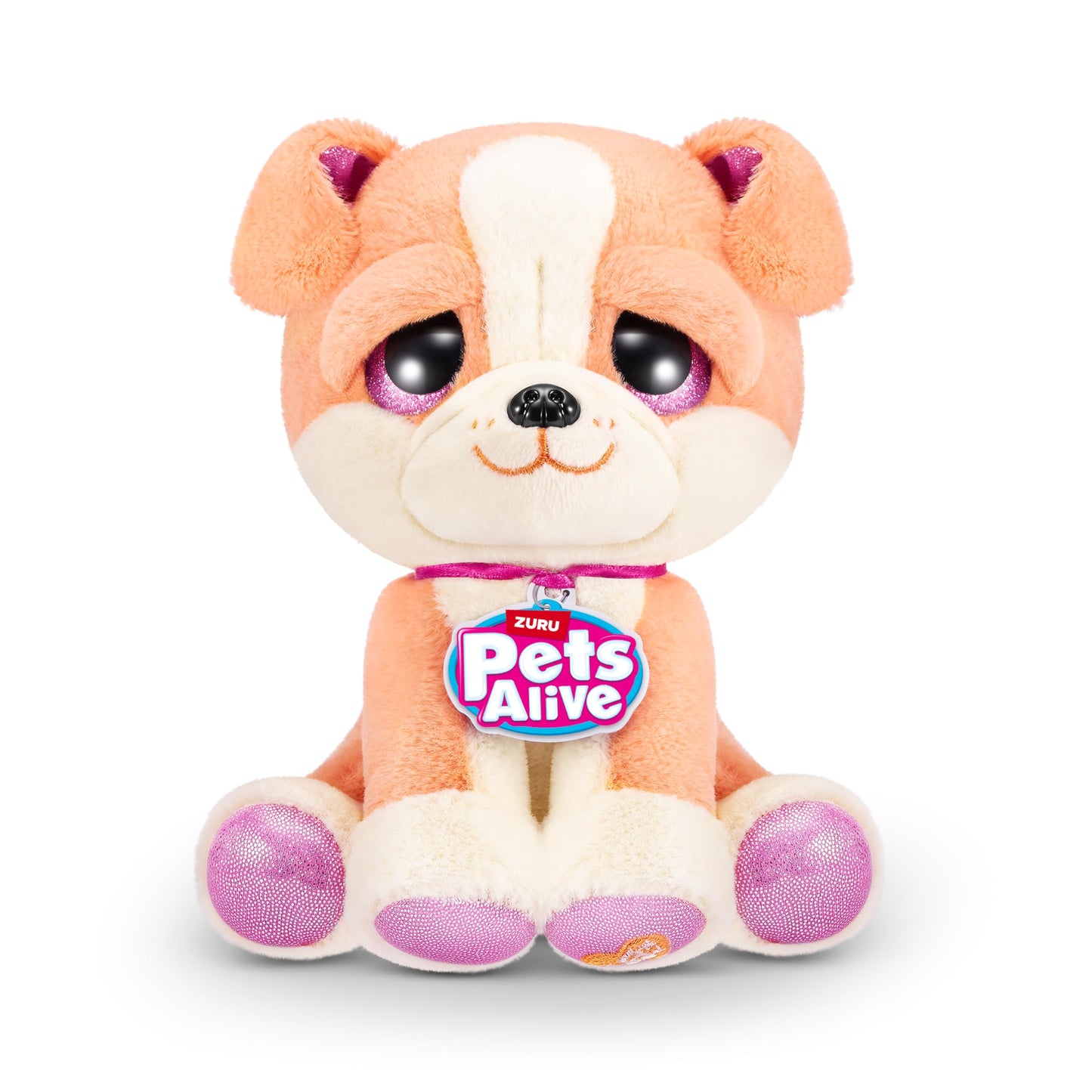 Pets Alive Puppy Rescue S3 Bulldog Plush by ZURU – Ultra Soft Surprise Plush Toy with Speak & Repeat & Fun Compound Surprises
