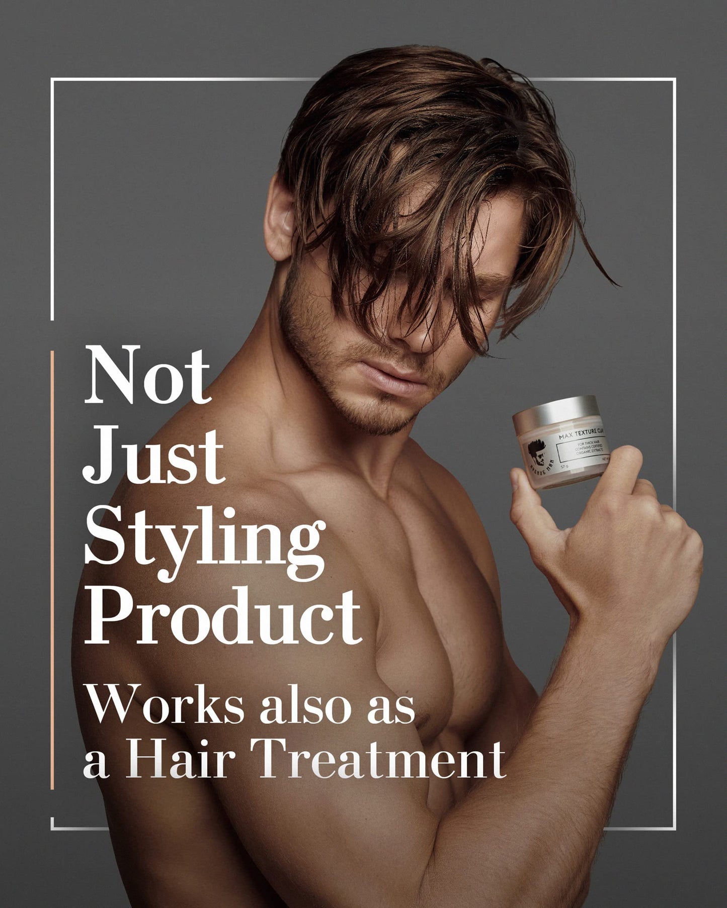 Avenue Man Texture Clay for Men – Water-Based Matte Hair Clay Pomade with Herbal Extracts, Lightweight, Frizz-Resistant, Paraben-Free, 2oz