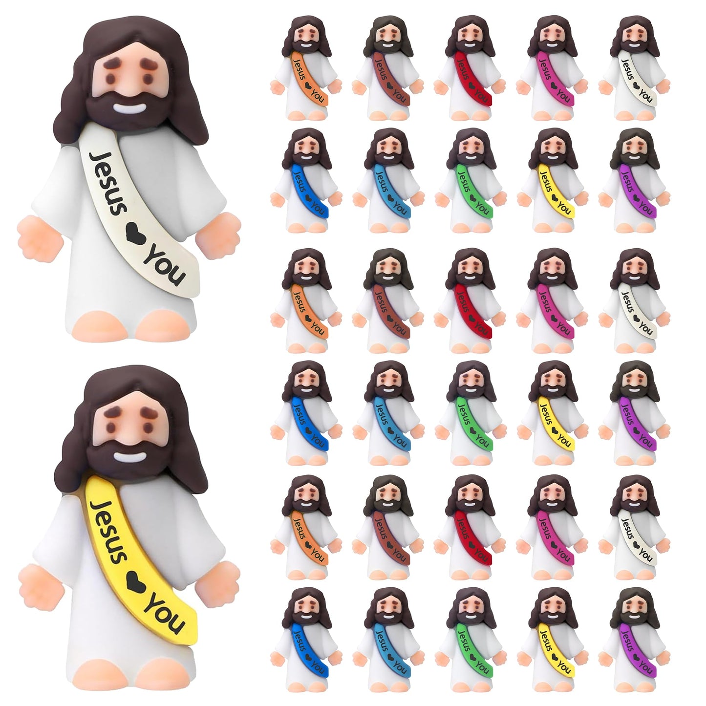 Ajabavbd 30 Pcs Little Jesus Figures, Action Figurines for Easter Egg Stuffers, Christian Gifts, Christmas & Hide-and-Seek Fun