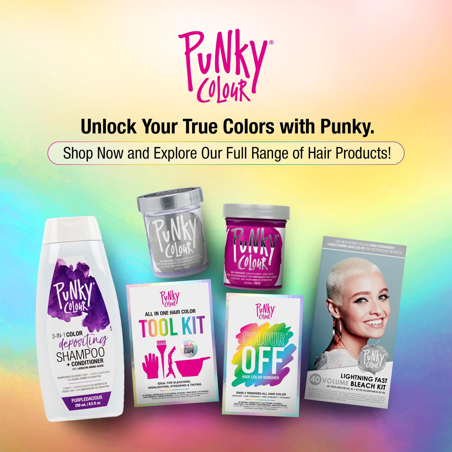 Punky Colour 3-in-1 Color Depositing Conditioner & Cleanser – Purpledacious | Semi-Permanent, Sulfate-Free Hair Dye & Conditioner, 8.5 fl oz