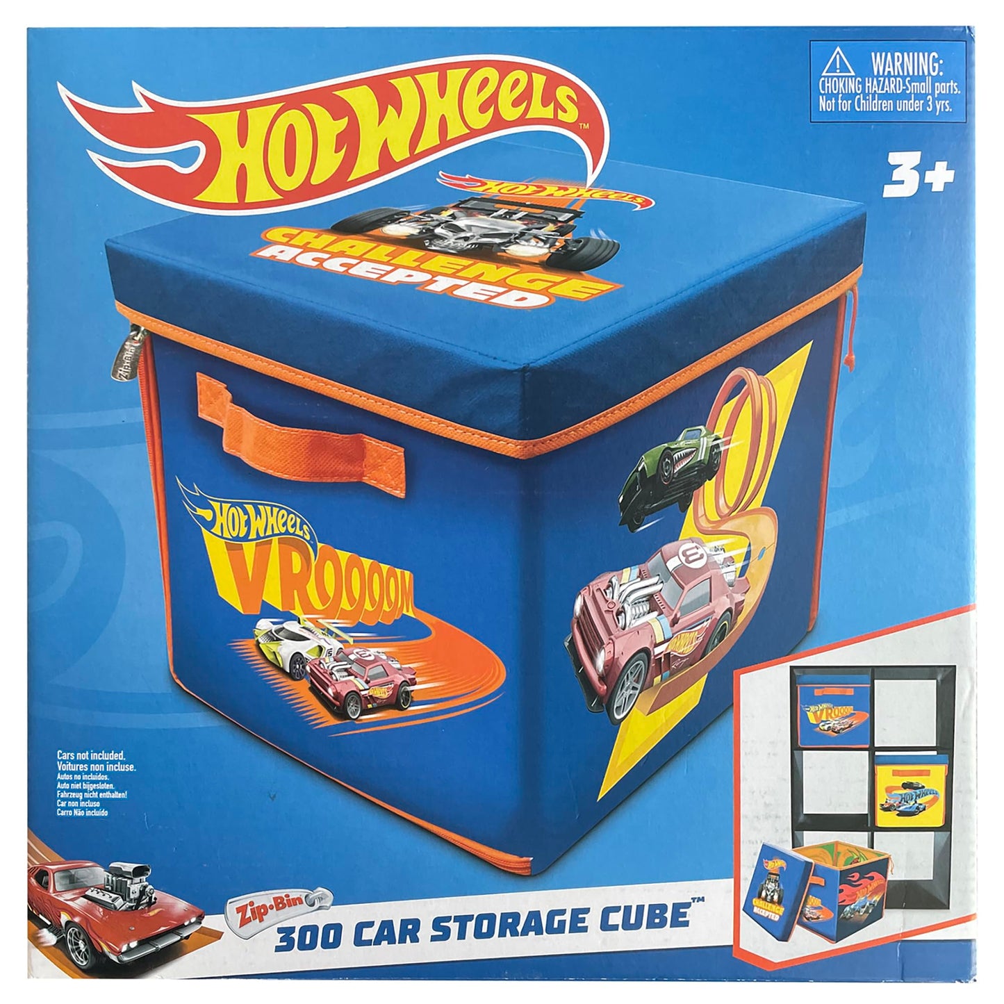 Tara Toy ZipBin 300 Car Storage Cube & Playmat - Holds 300 Cars, Durable Toy Organizer for Kids Age 3+, Playmat and Storage Solution