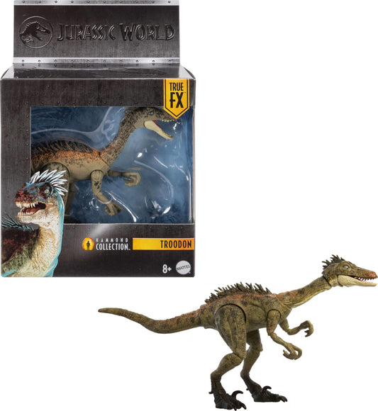 Mattel Jurassic World Hammond Collection Dinosaur Action Figure Toy Troodon Species, Premium Movie Design Glass Eyes & 14 Points Articulation