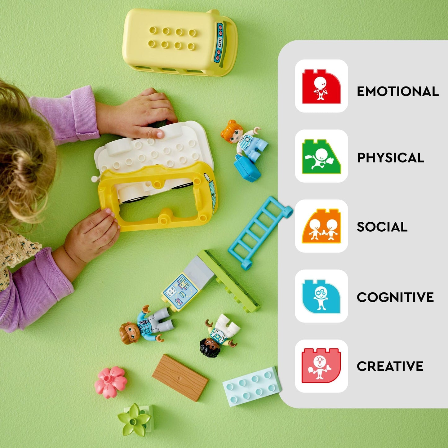 LEGO DUPLO Town Bus Ride 10988 Building Toy Set for Toddlers Ages 2+, Preschool Learning STEM Toy, Fun Bus Ride & Friendship Playset