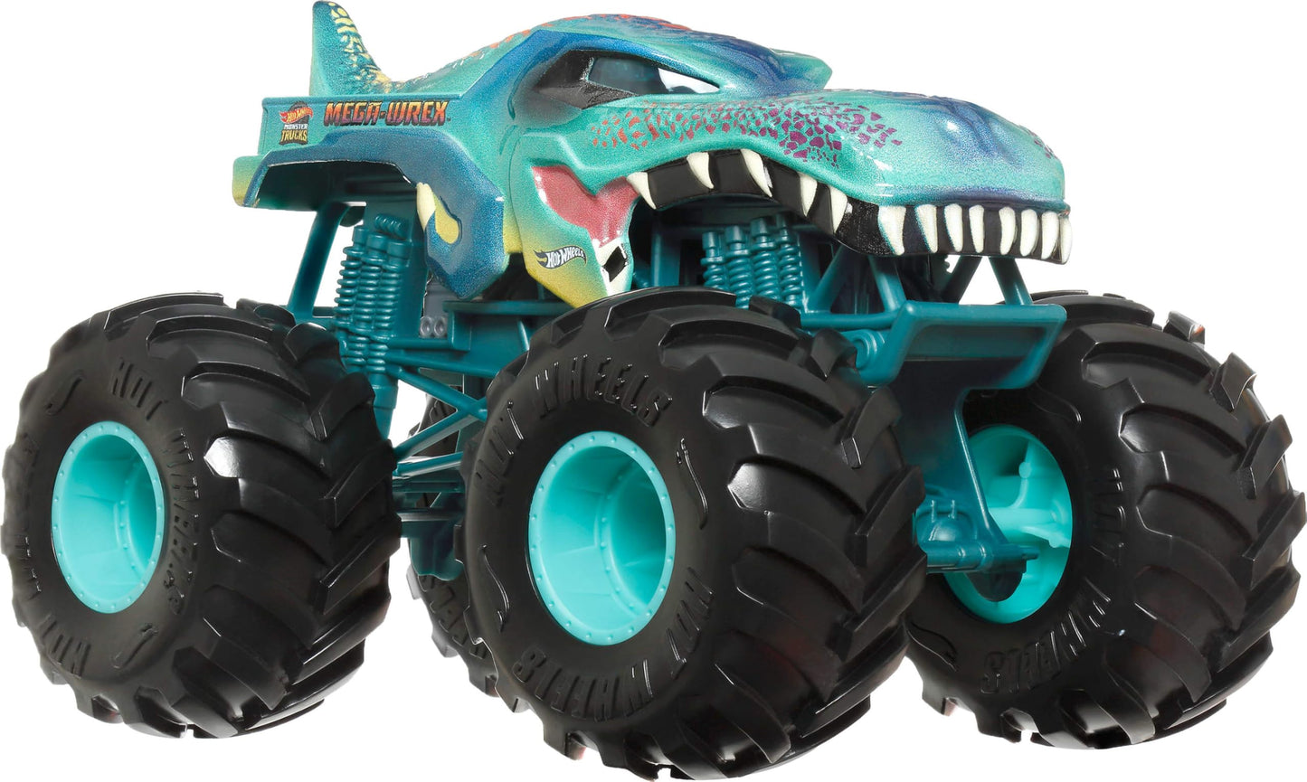 Hot Wheels Monster Trucks, Oversized Monster Truck, 1:24 Scale Die-Cast Toy Truck with Giant Wheels and Cool Designs